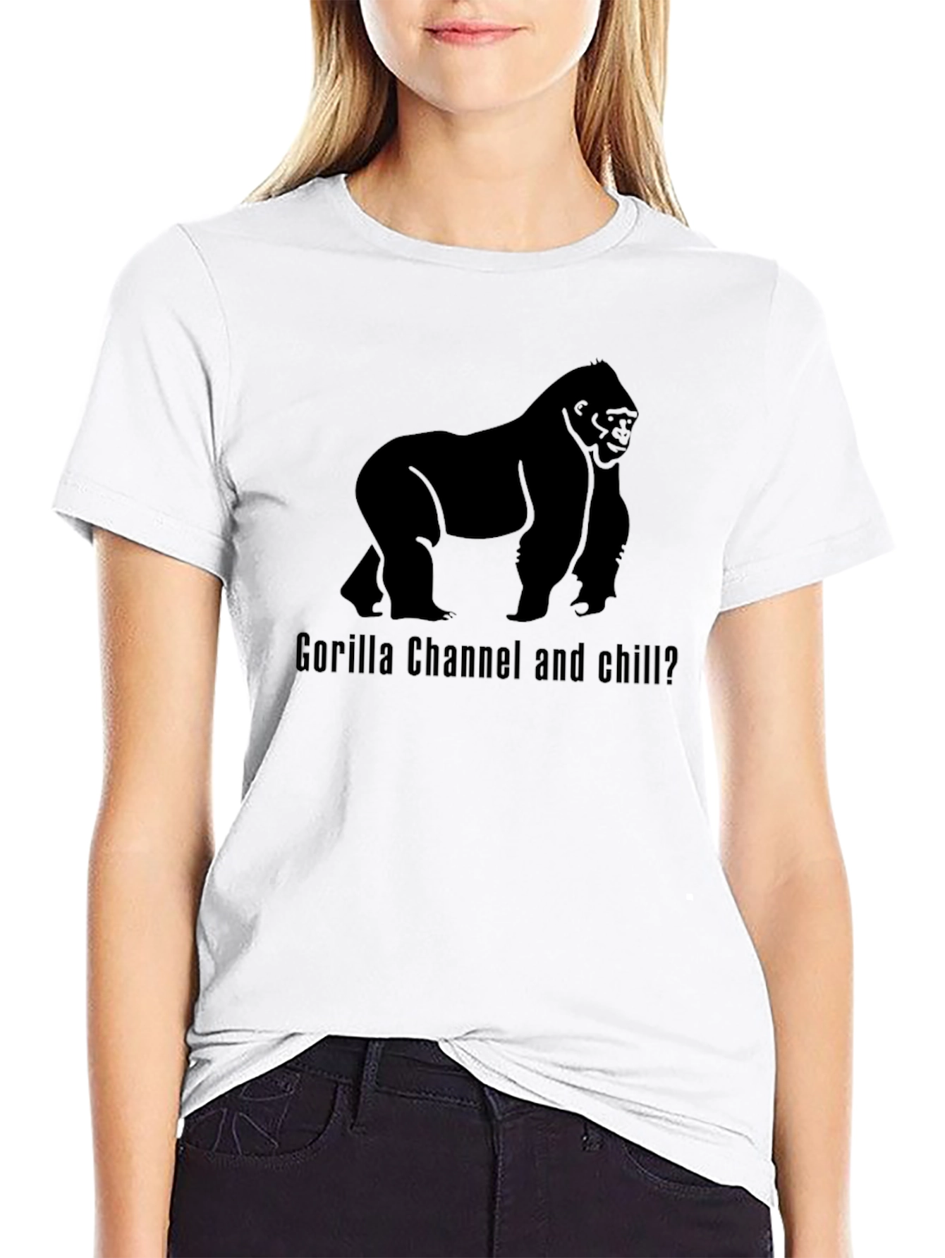Gorilla Channel and Chill Black Graphic Tee