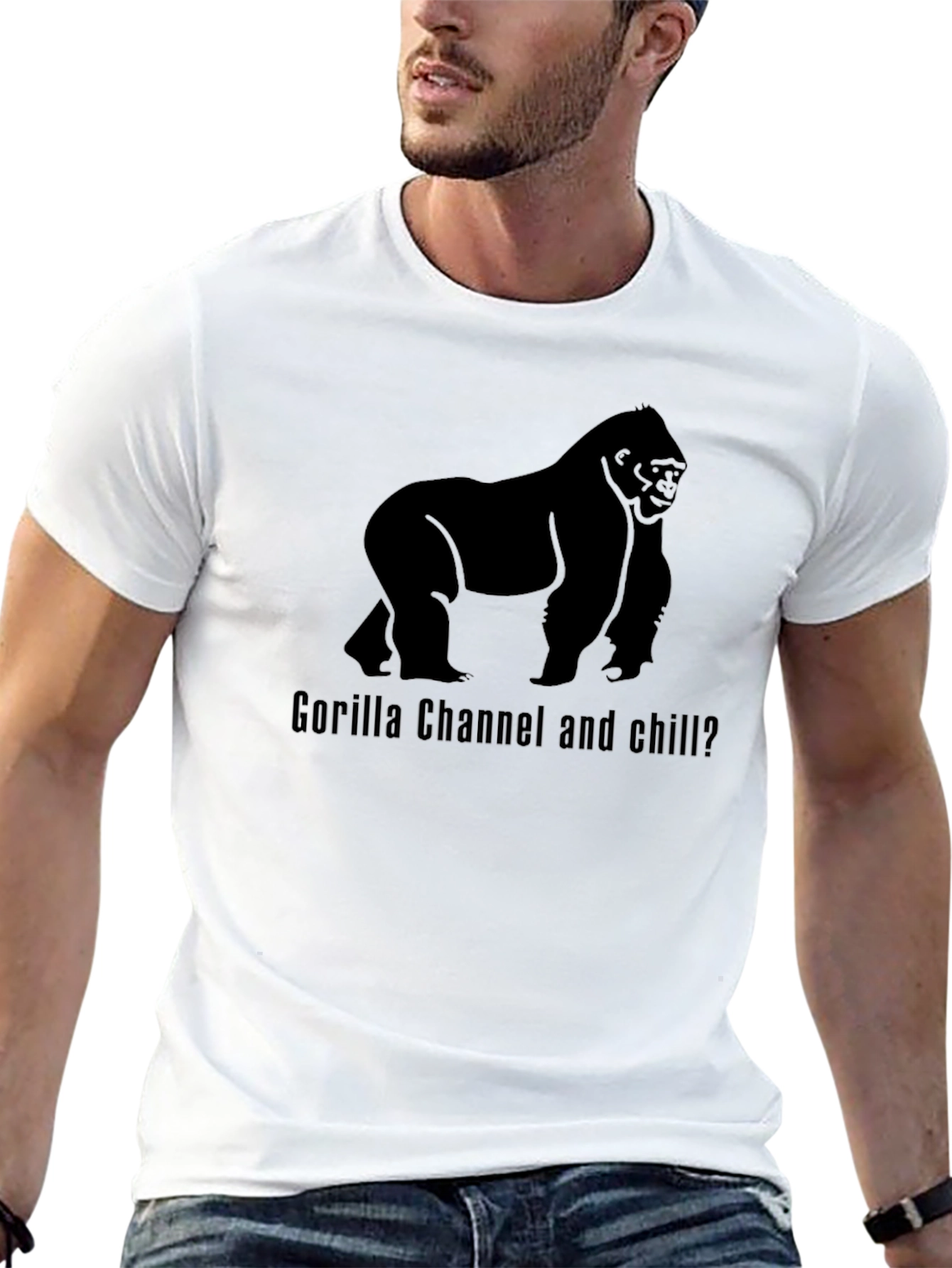 Gorilla Channel and Chill Black Graphic Tee