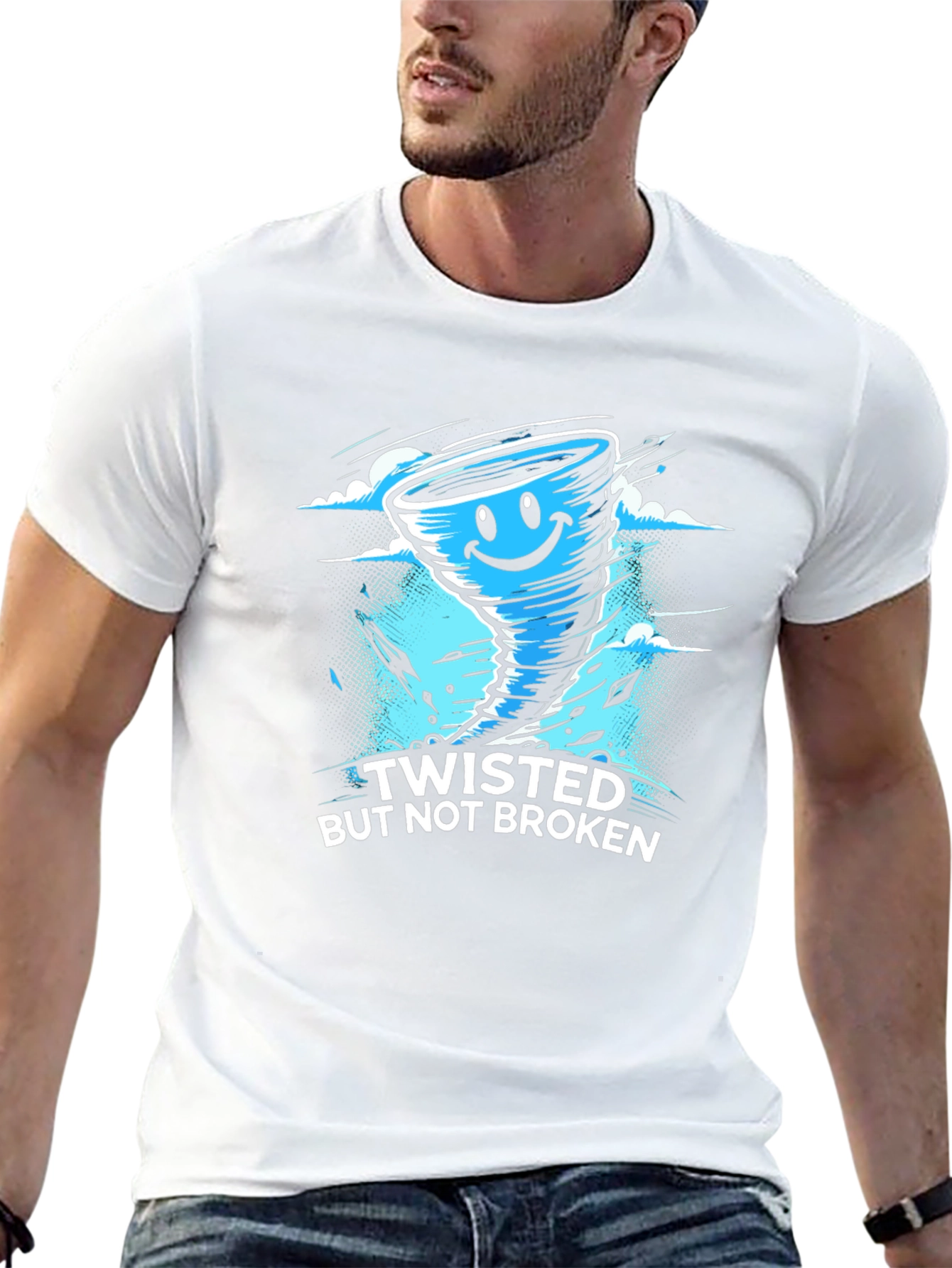 Twisted But Not Broken Tornado Graphic Black T-Shirt