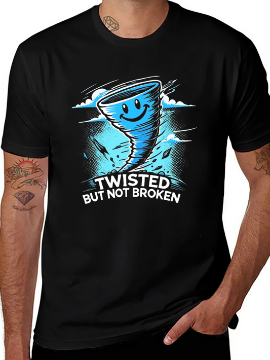Twisted But Not Broken Tornado Graphic Black T-Shirt