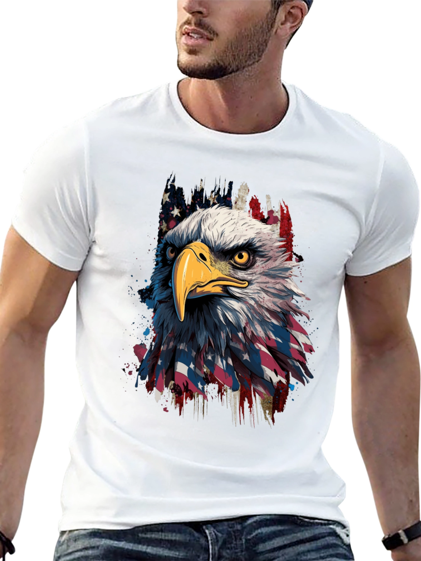 Eagle Flag Graphic Tee - Patriotic Menswear