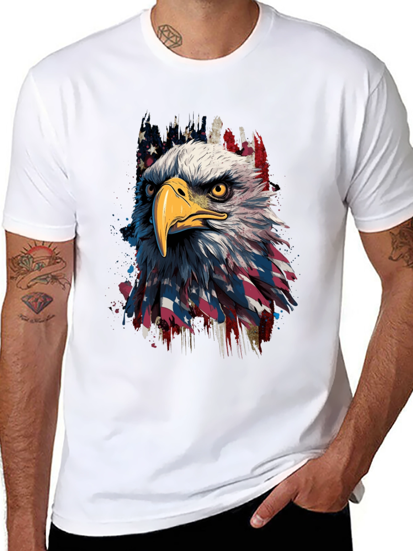 Eagle Flag Graphic Tee - Patriotic Menswear