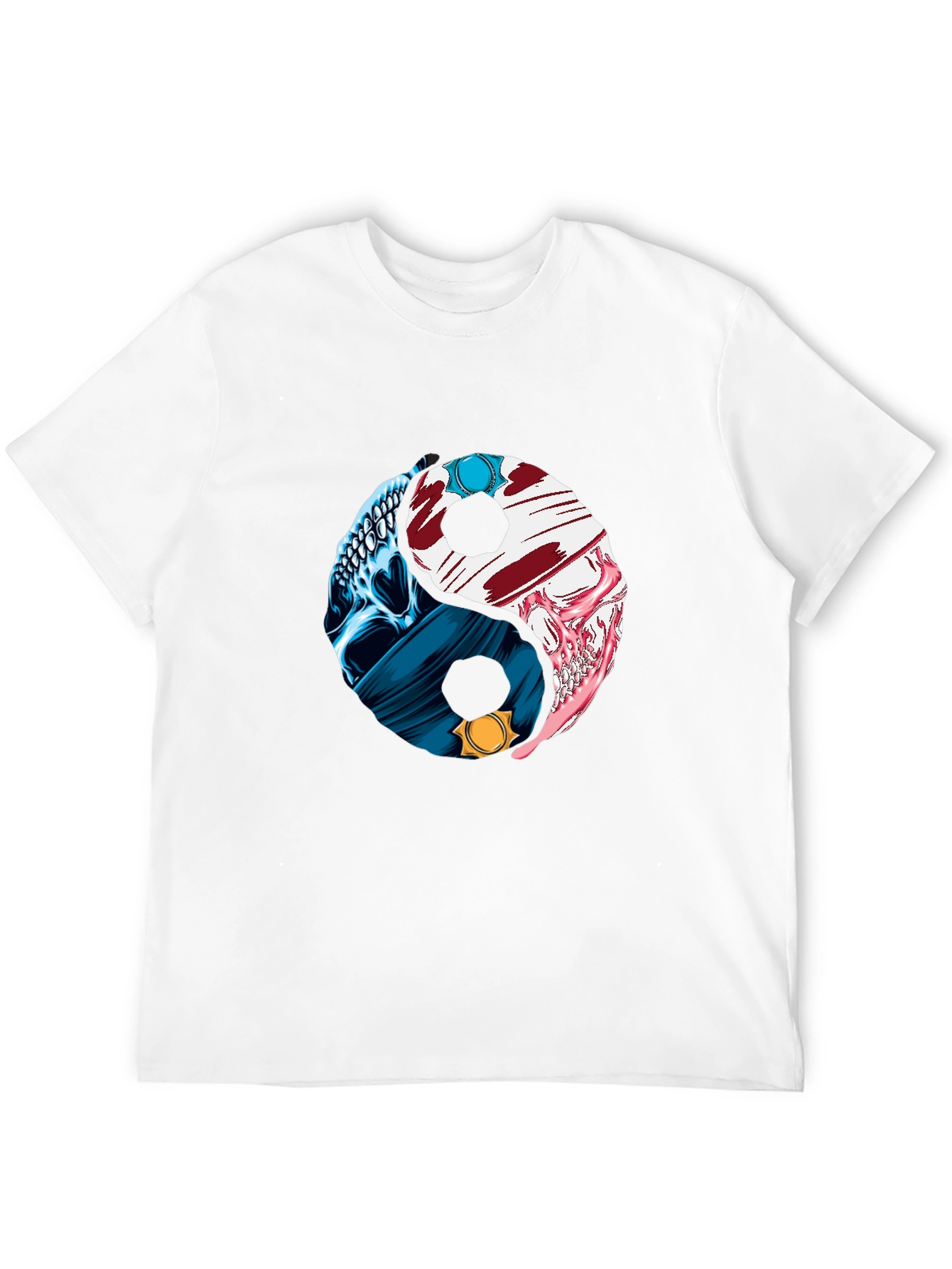 Yin Yang Skull Graphic T-Shirt