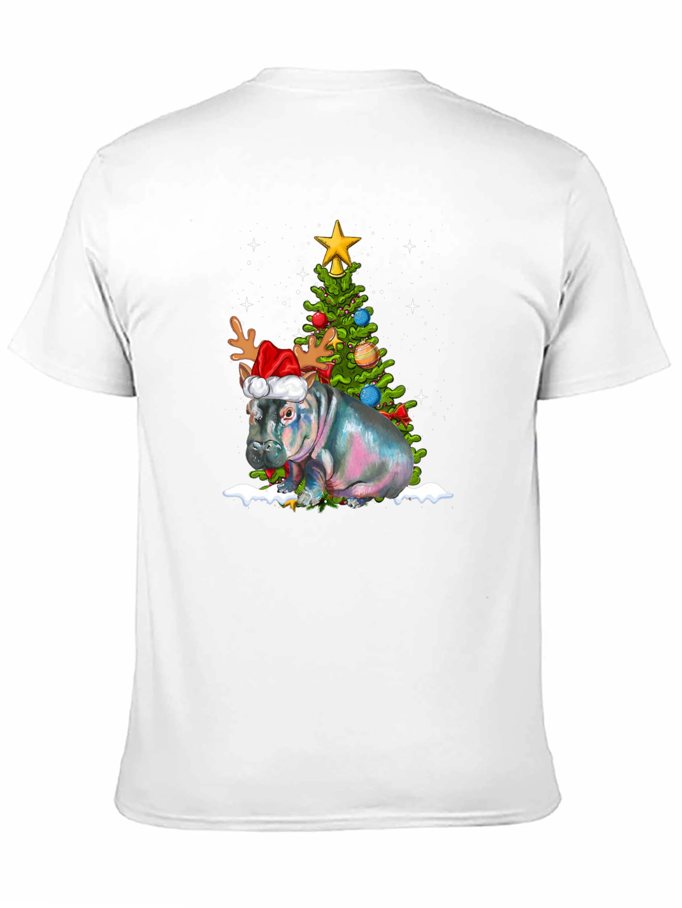 Festive Hippo Christmas T-Shirt