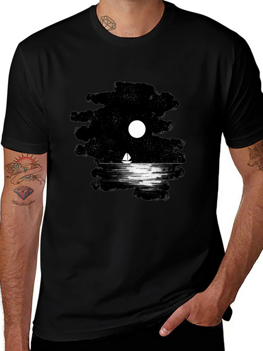 Night Sail Graphic T-Shirt - Black