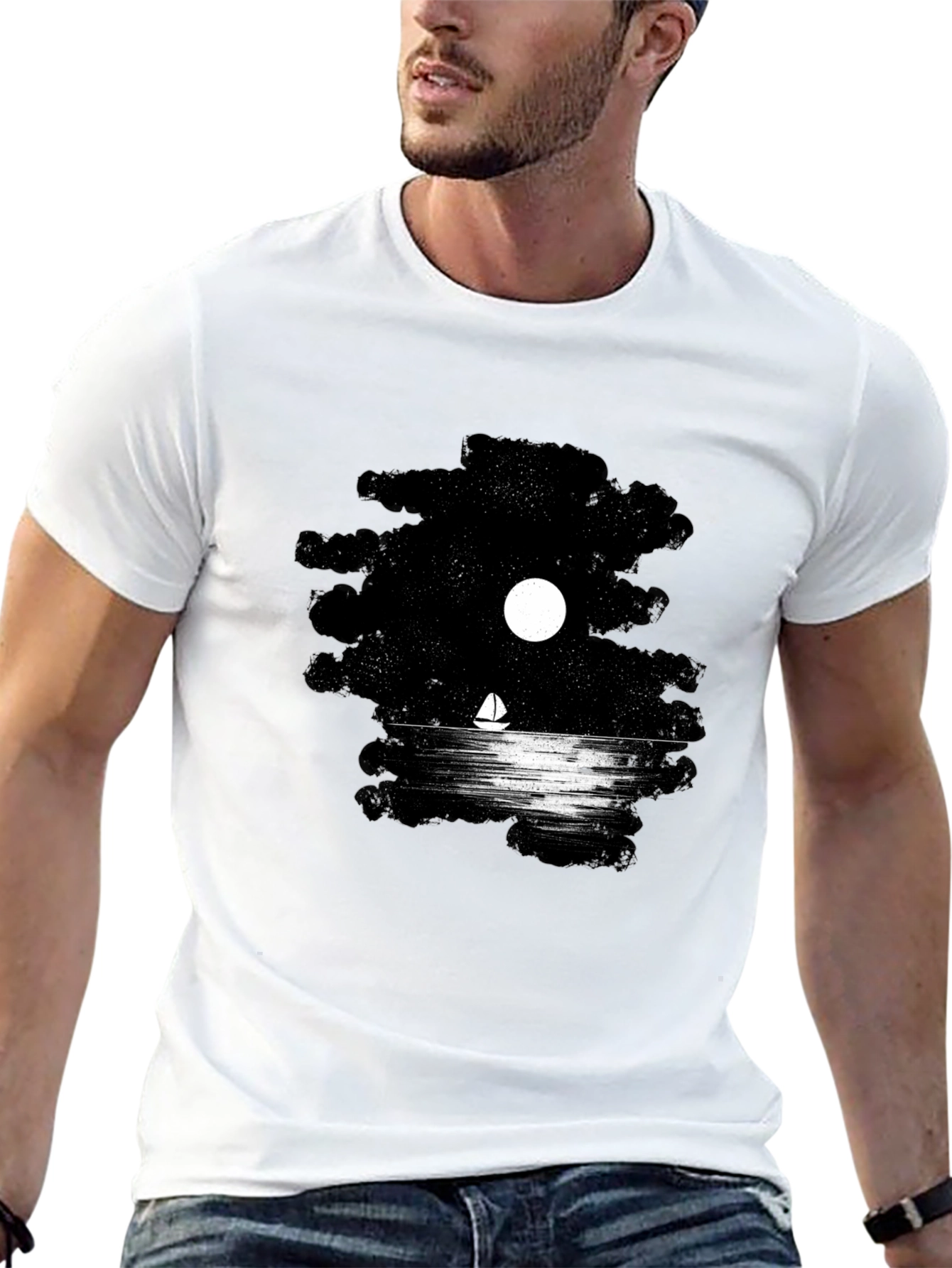 Night Sail Graphic T-Shirt - Black