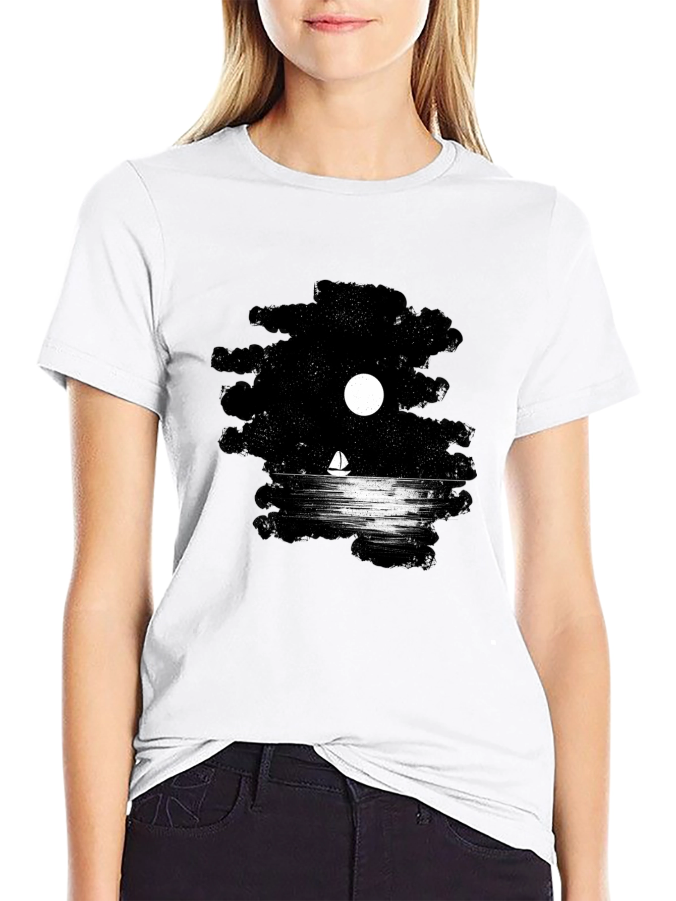 Night Sail Graphic T-Shirt - Black