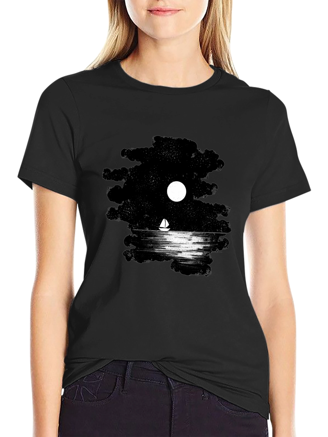 Night Sail Graphic T-Shirt - Black