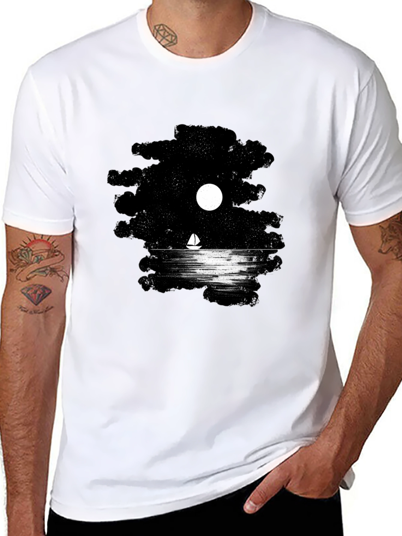 Night Sail Graphic T-Shirt - Black