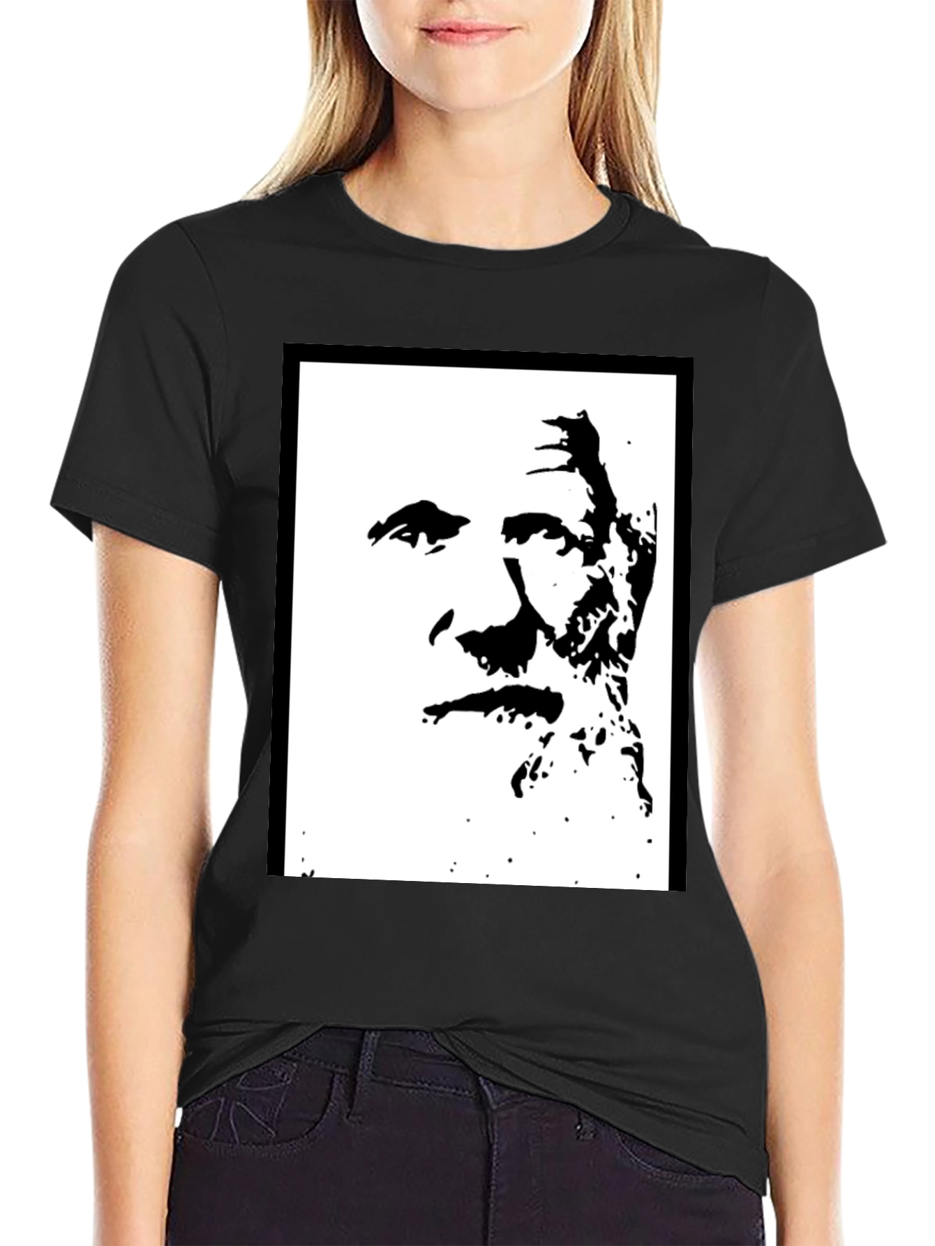 Bold Black Graphic Tee - Iconic Silhouette