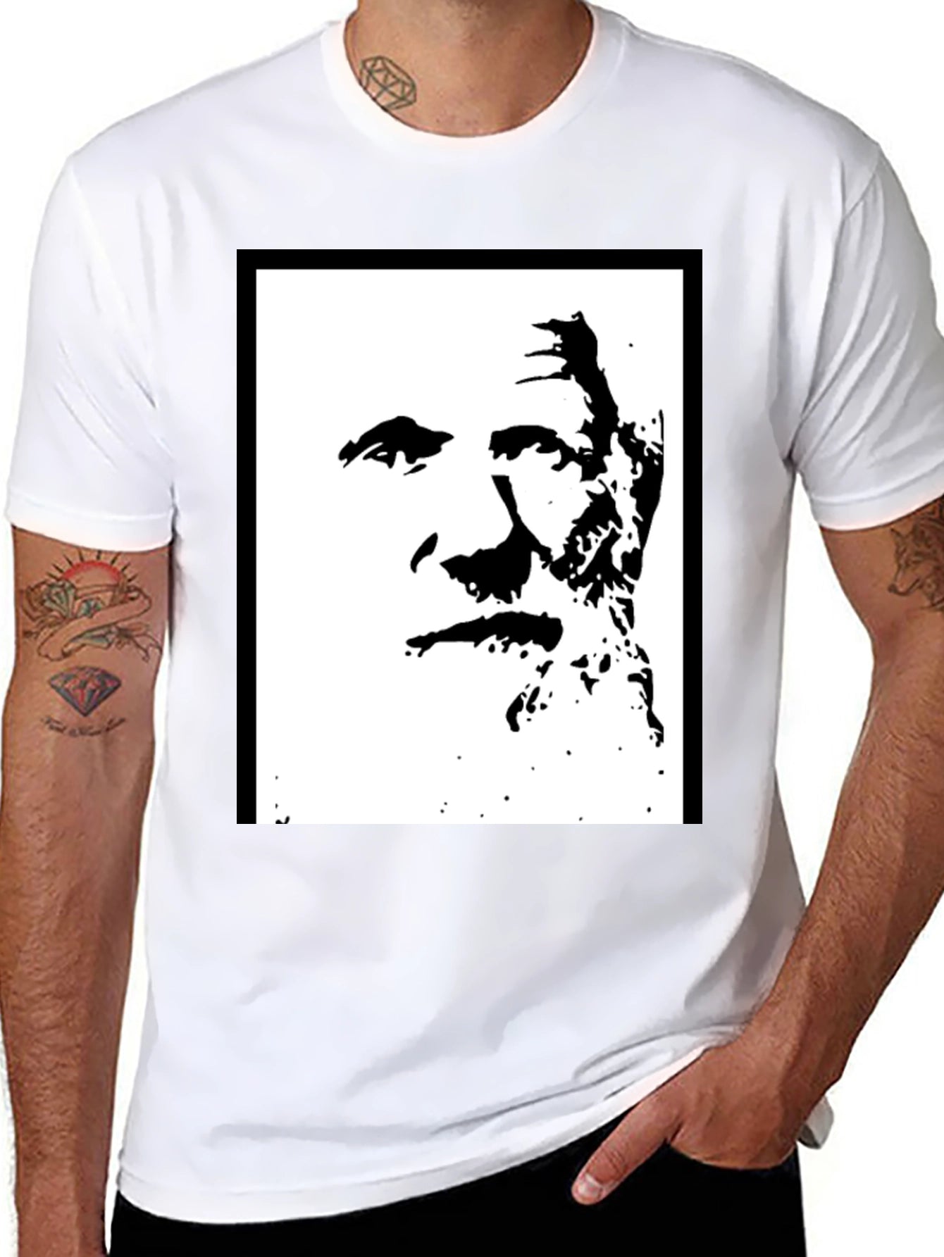 Bold Black Graphic Tee - Iconic Silhouette