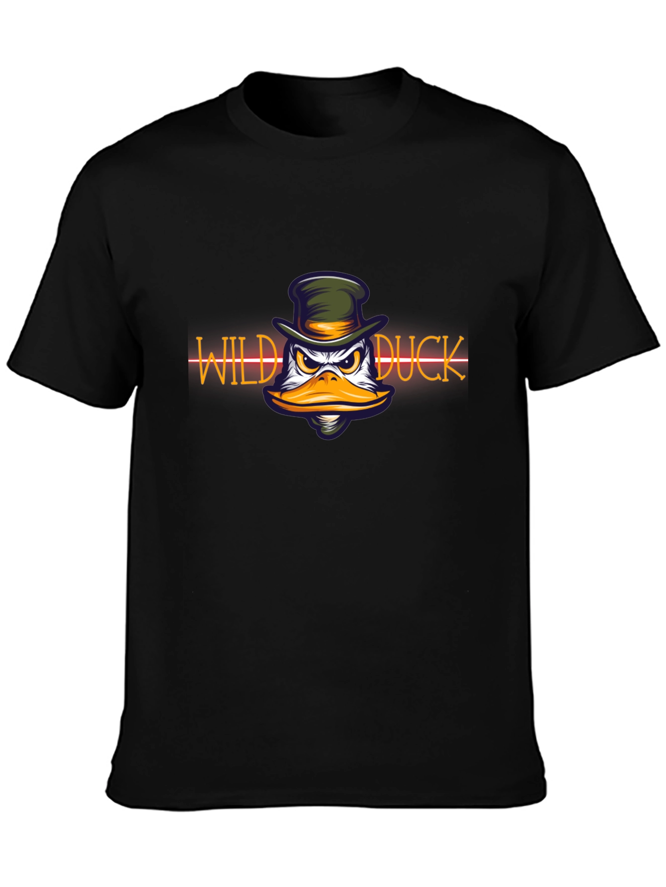 Wild Duck Graphic Print Black T-Shirt