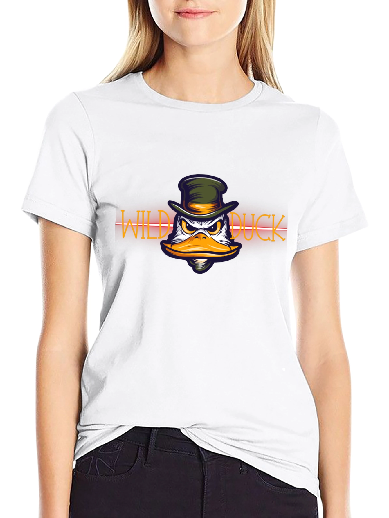 Wild Duck Graphic Print Black T-Shirt