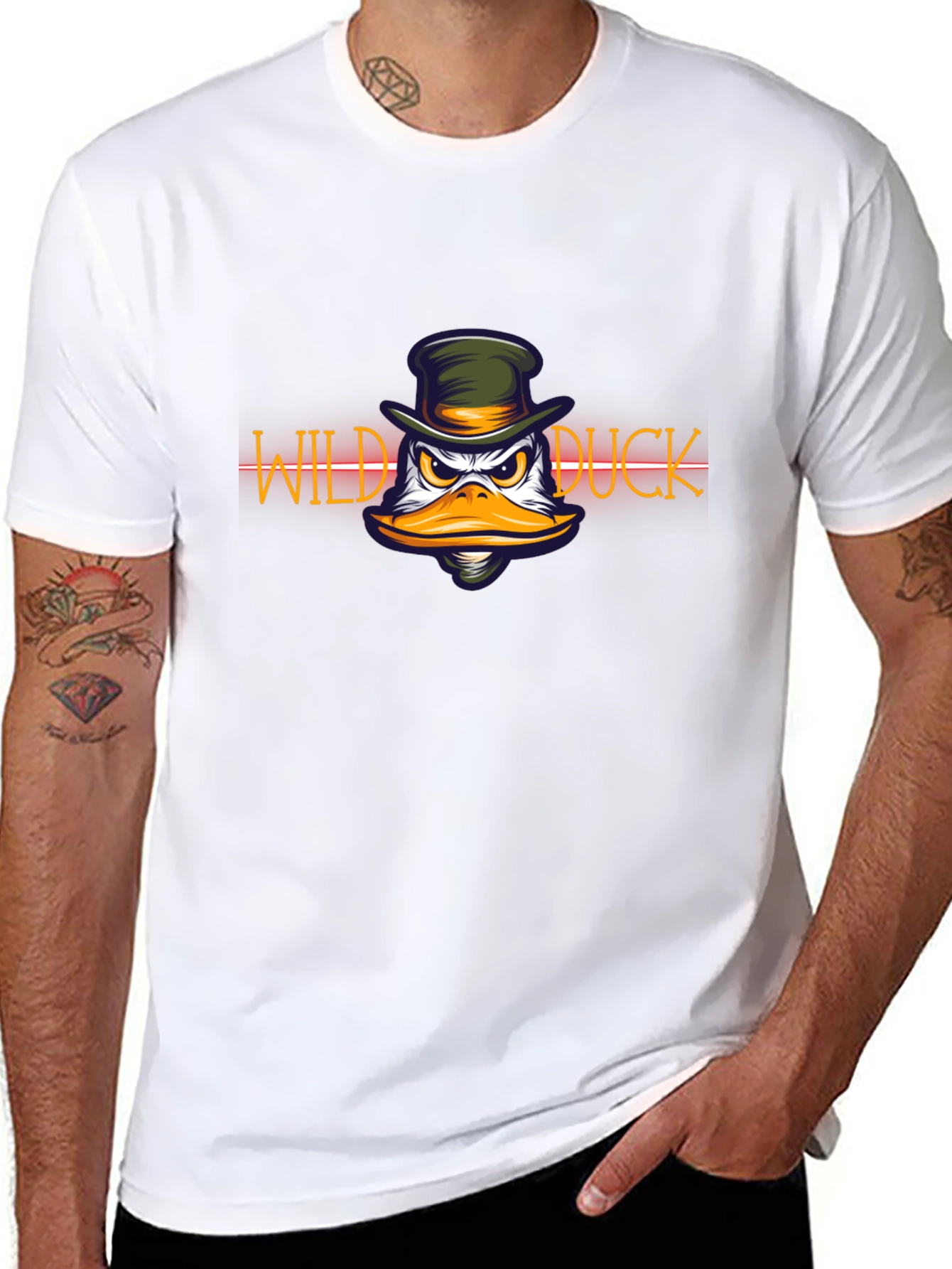 Wild Duck Graphic Print Black T-Shirt