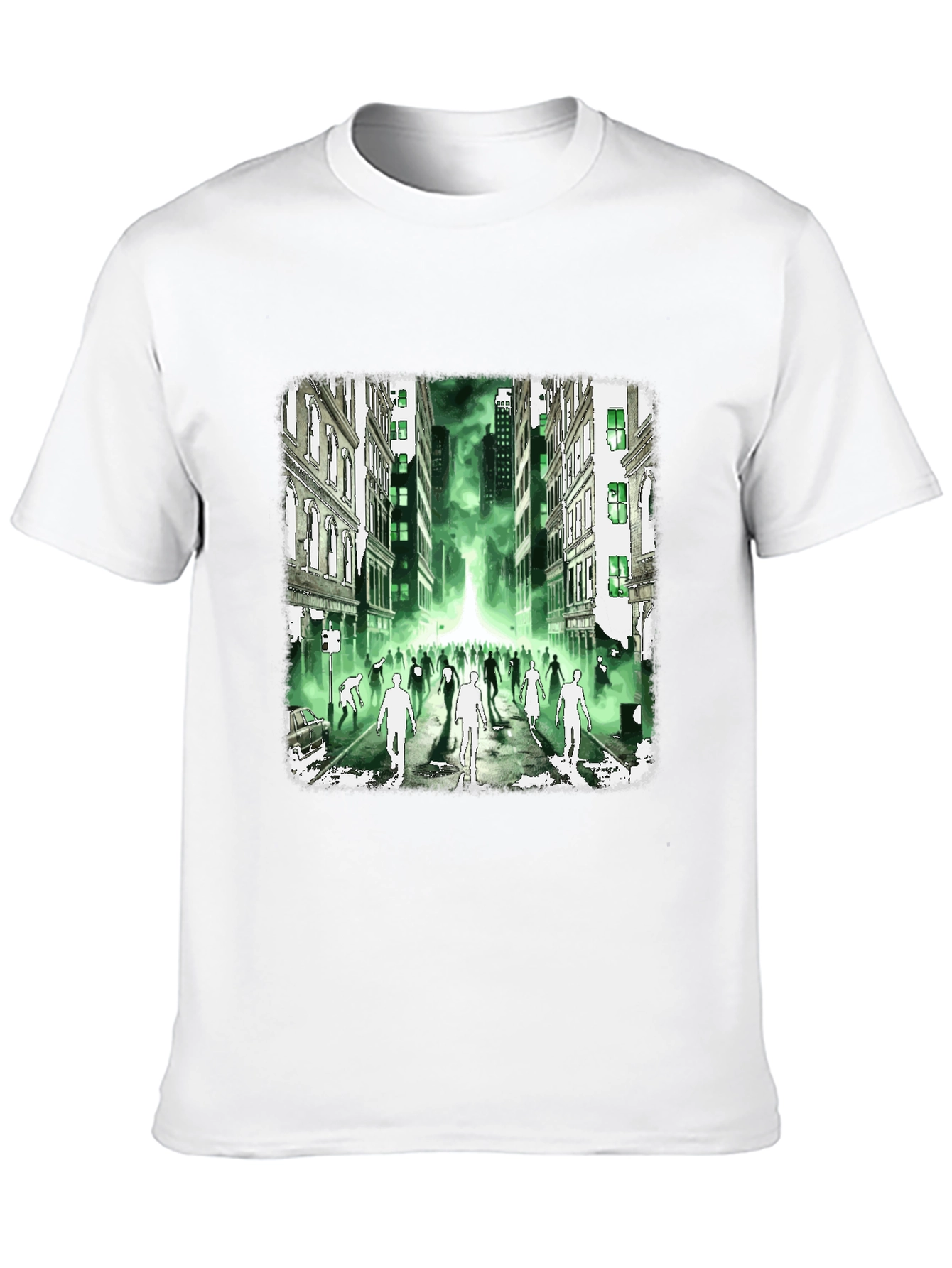Zombie City T-Shirt - Green Glow Undead Design