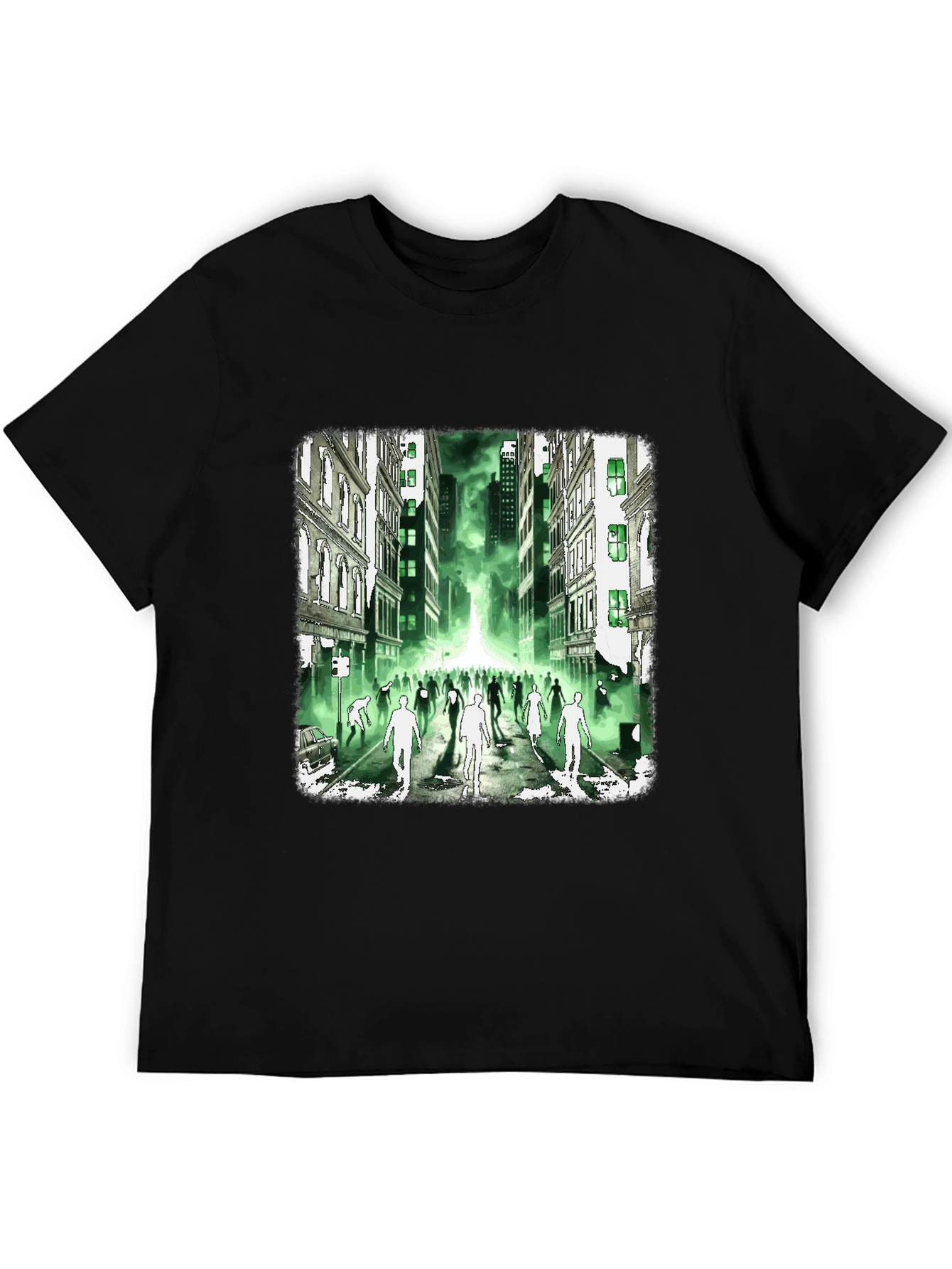 Zombie City T-Shirt - Green Glow Undead Design
