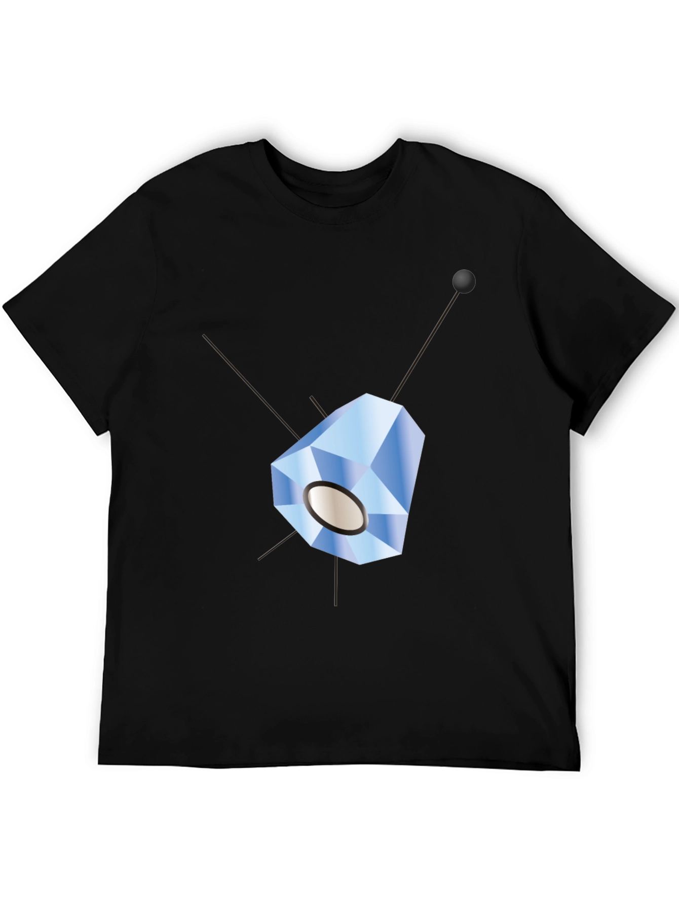 Geometric Crystal Design Black T-Shirt