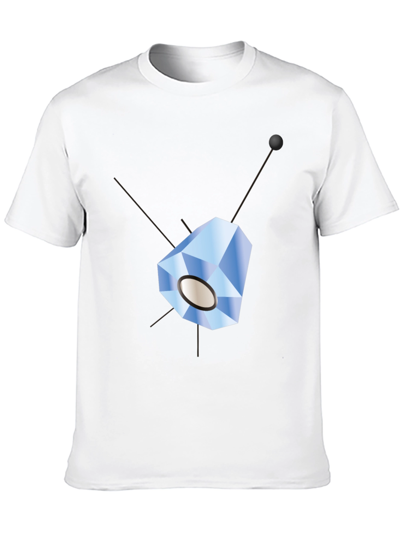 Geometric Crystal Design Black T-Shirt