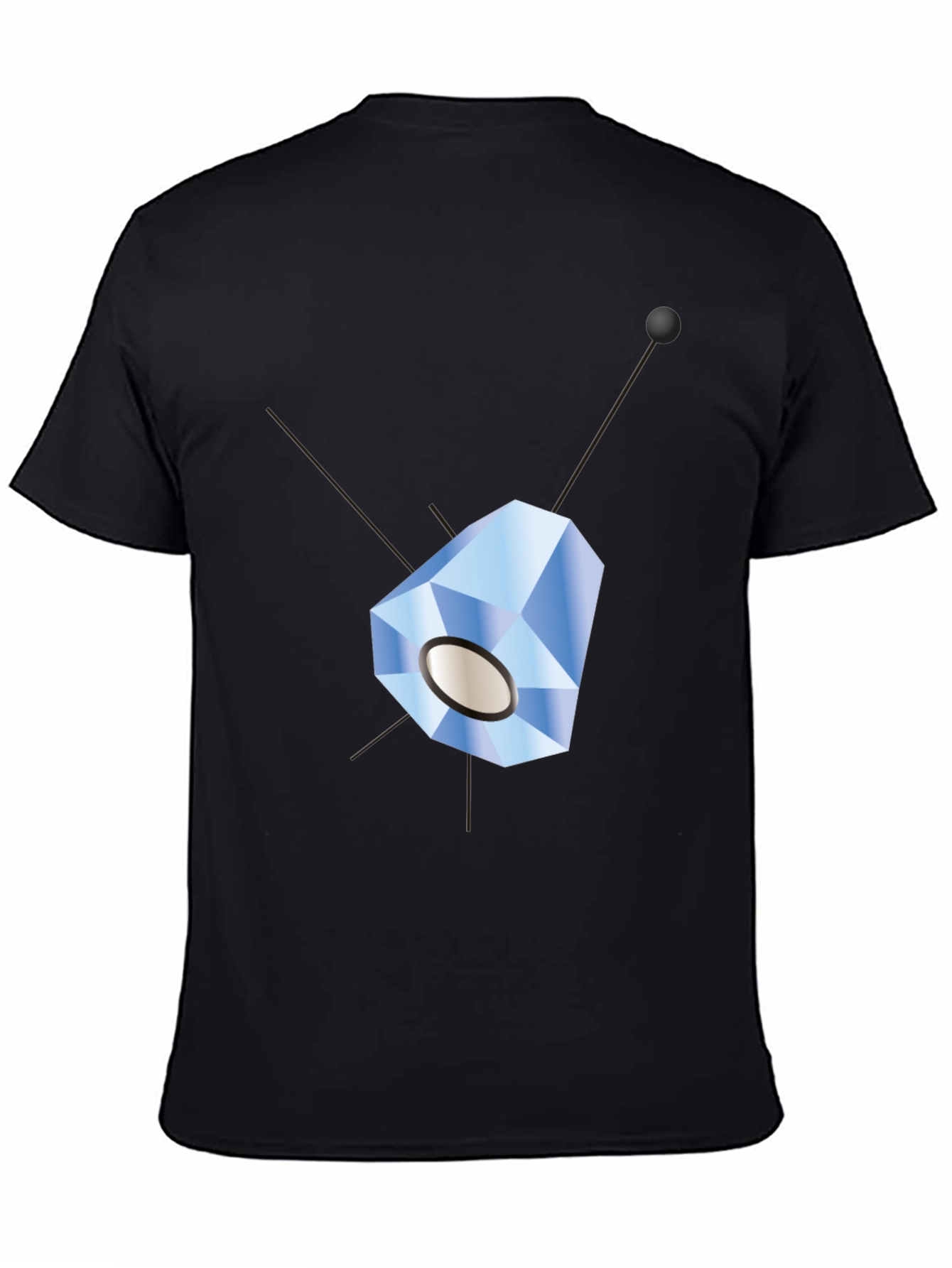 Geometric Crystal Design Black T-Shirt