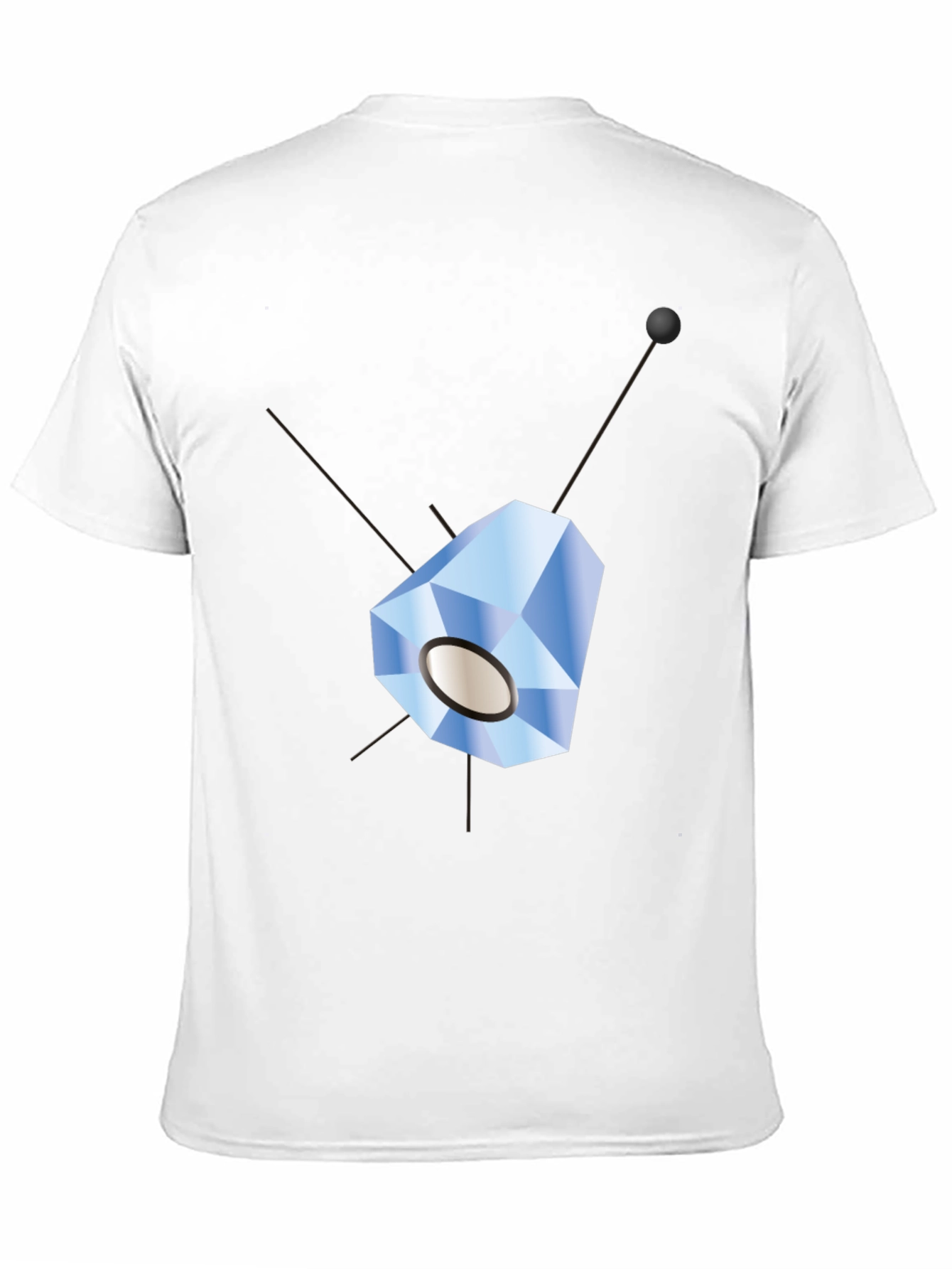 Geometric Crystal Design Black T-Shirt