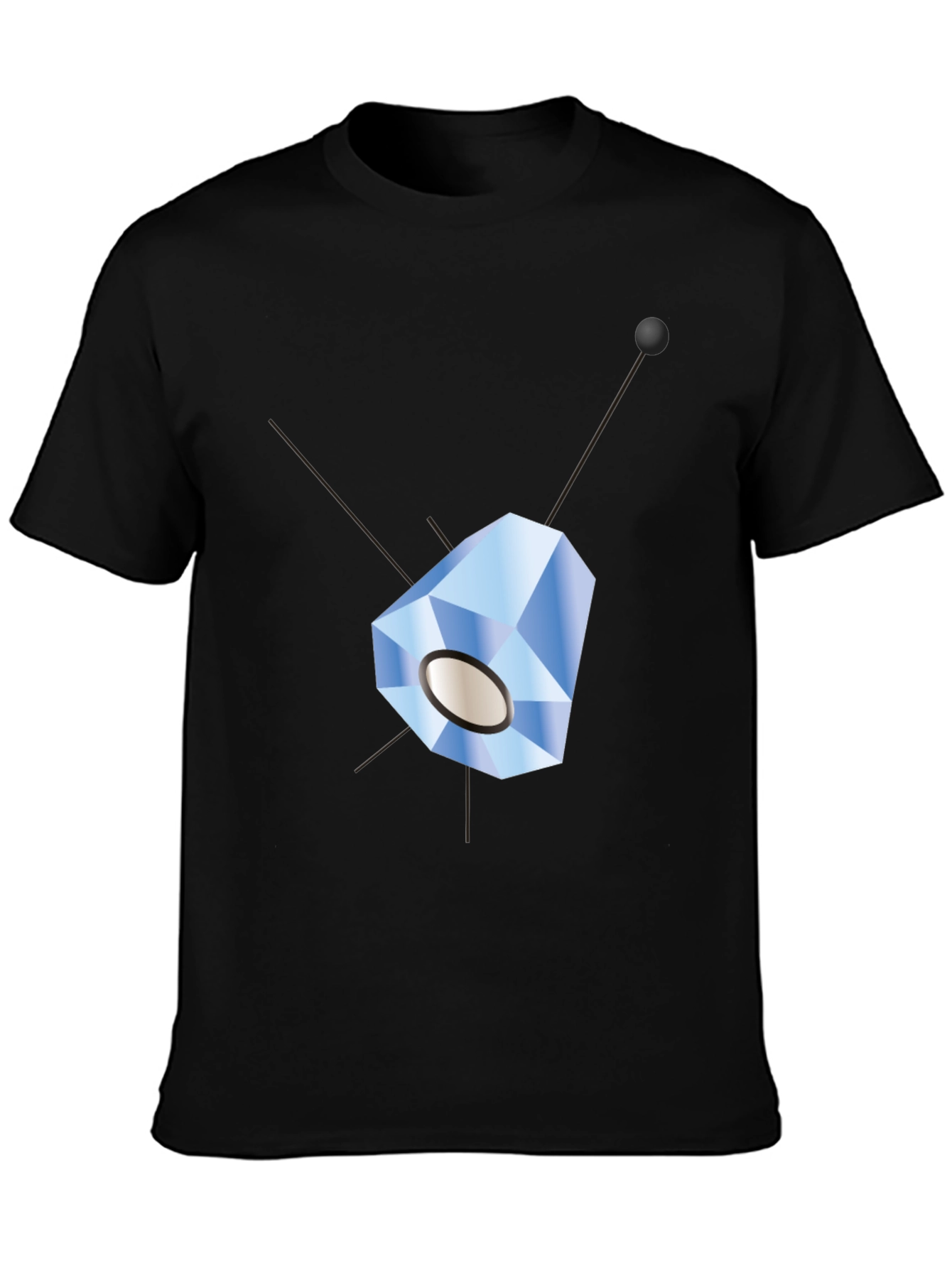 Geometric Crystal Design Black T-Shirt