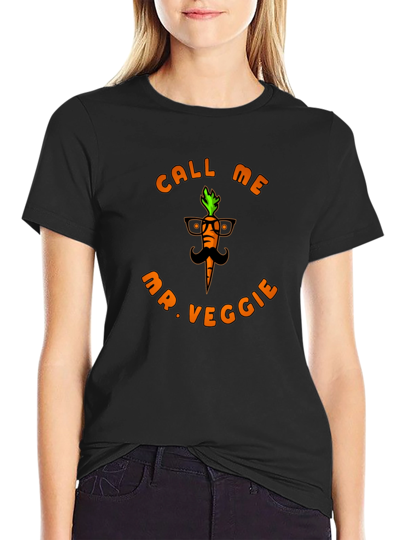 Call Me Mr. Veggie Black T-Shirt