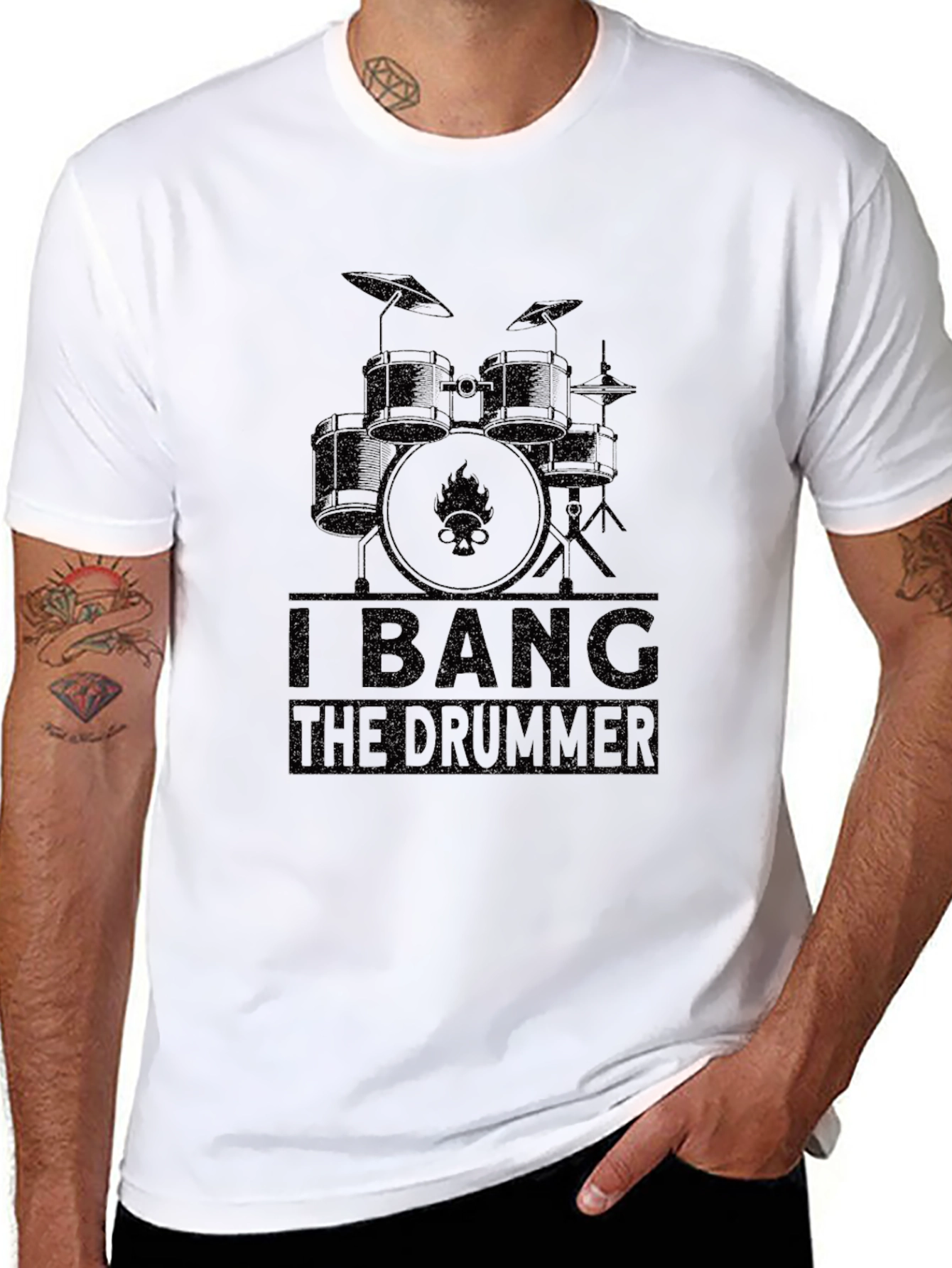 I Bang The Drummer T-Shirt - Black Graphic Tee