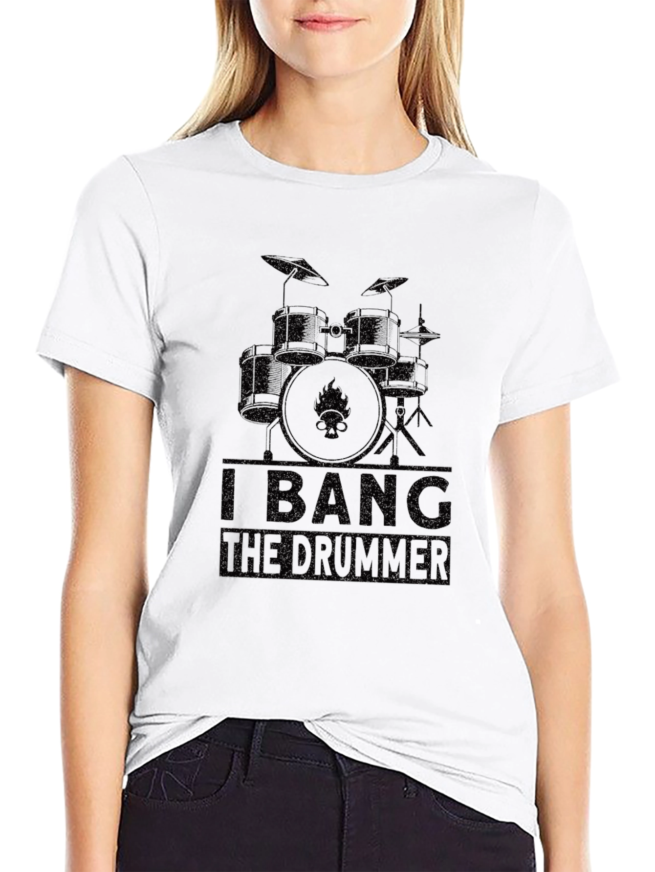 I Bang The Drummer T-Shirt - Black Graphic Tee