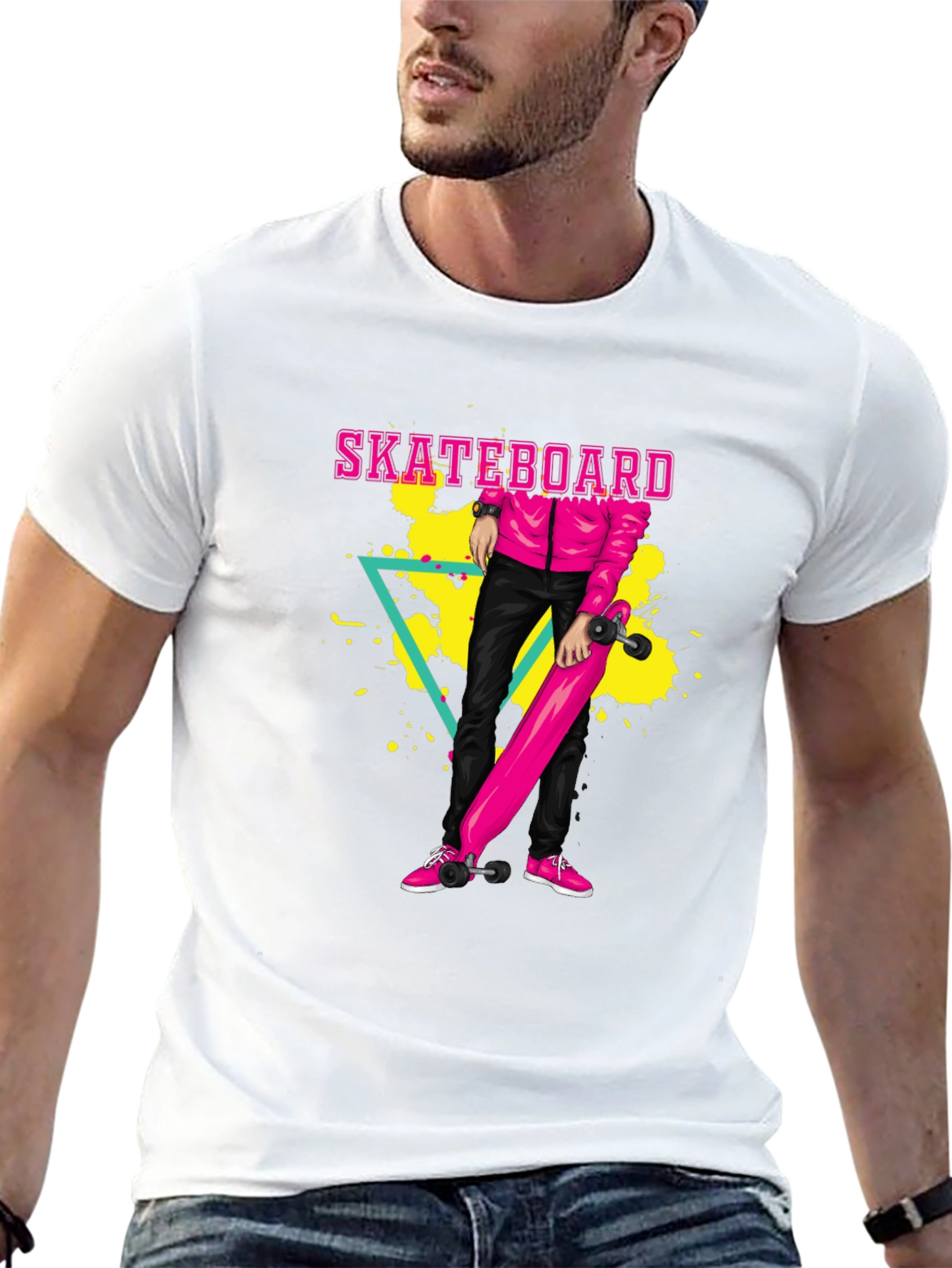 Skateboard Graphic T-Shirt - Retro Style