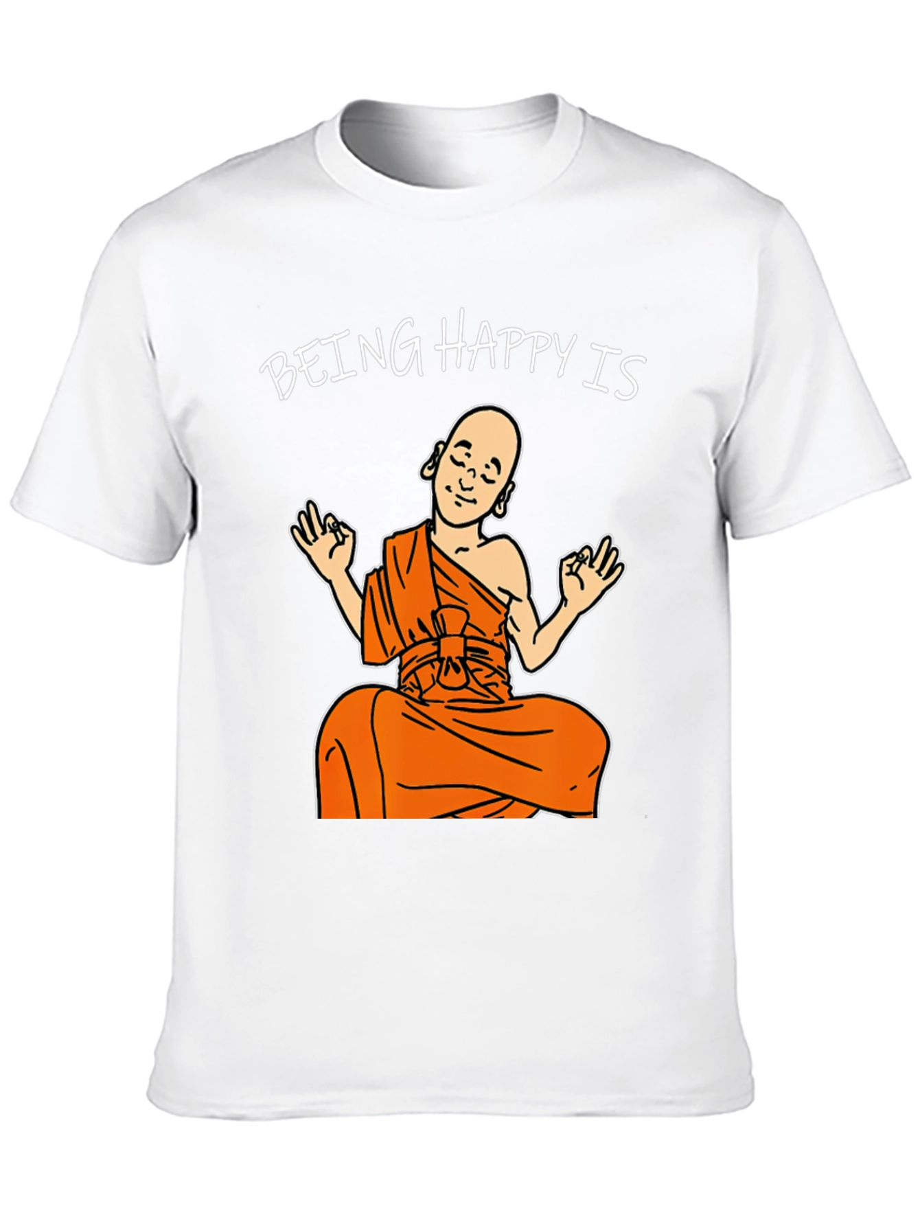 Being Happy Buddha T-Shirt Black
