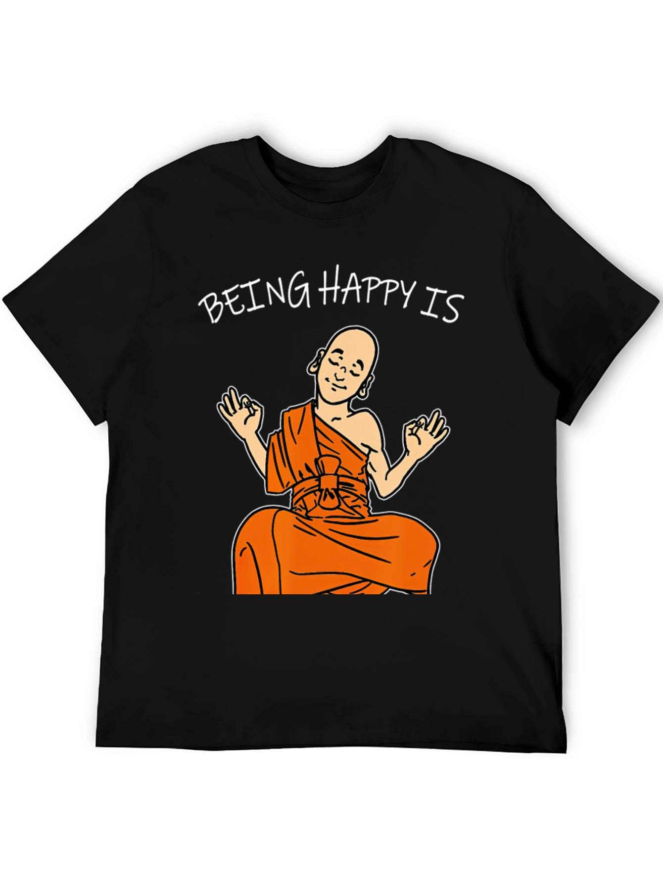 Being Happy Buddha T-Shirt Black