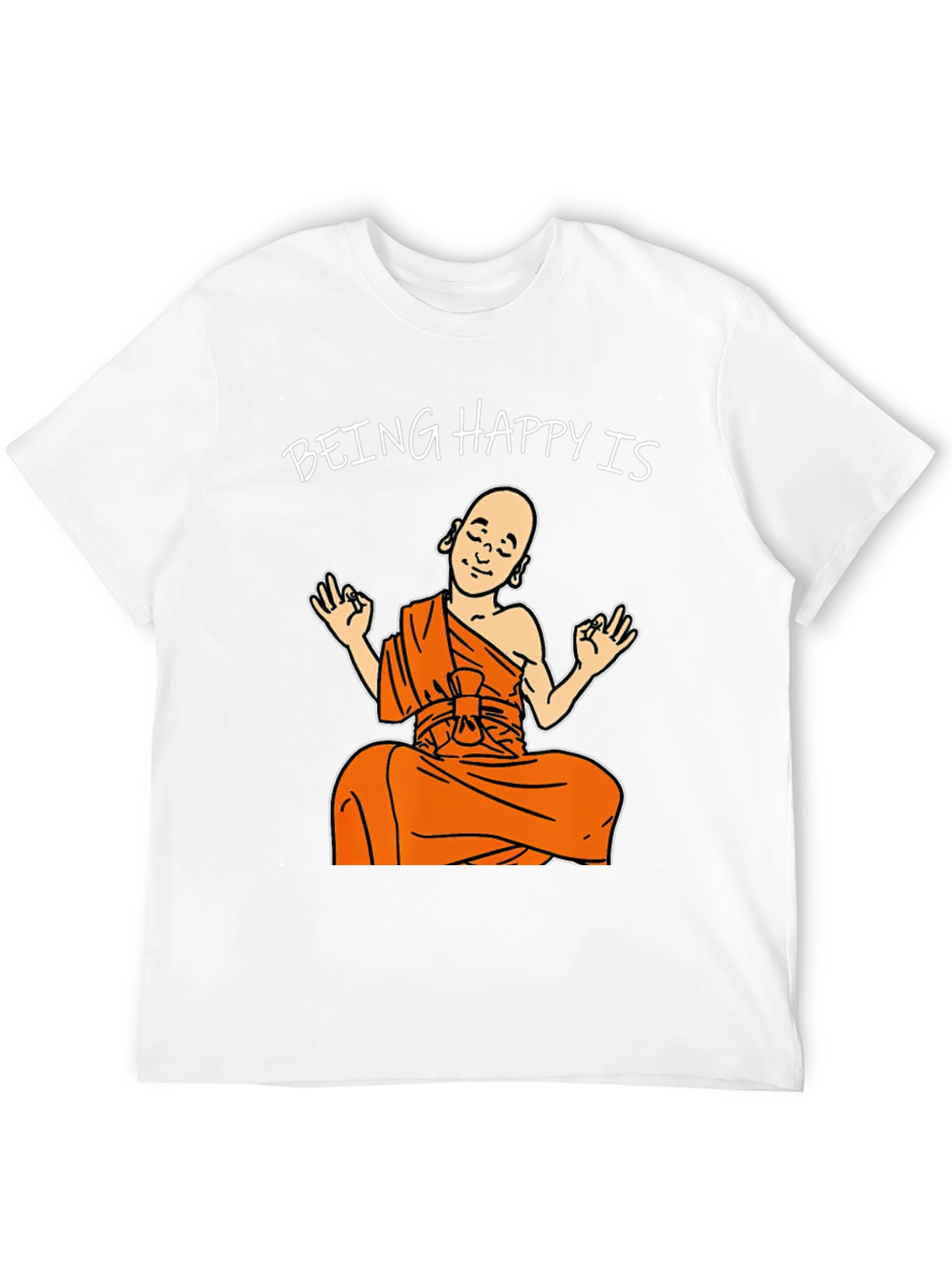 Being Happy Buddha T-Shirt Black