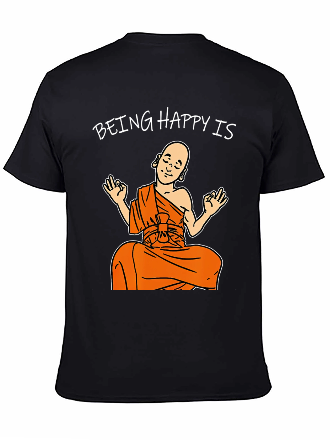 Being Happy Buddha T-Shirt Black