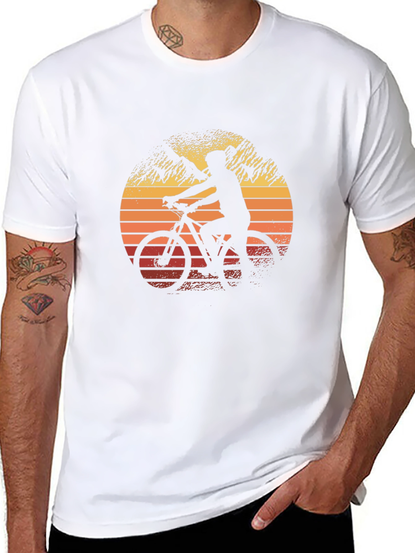 Mountain Biking Sunset Graphic Tee