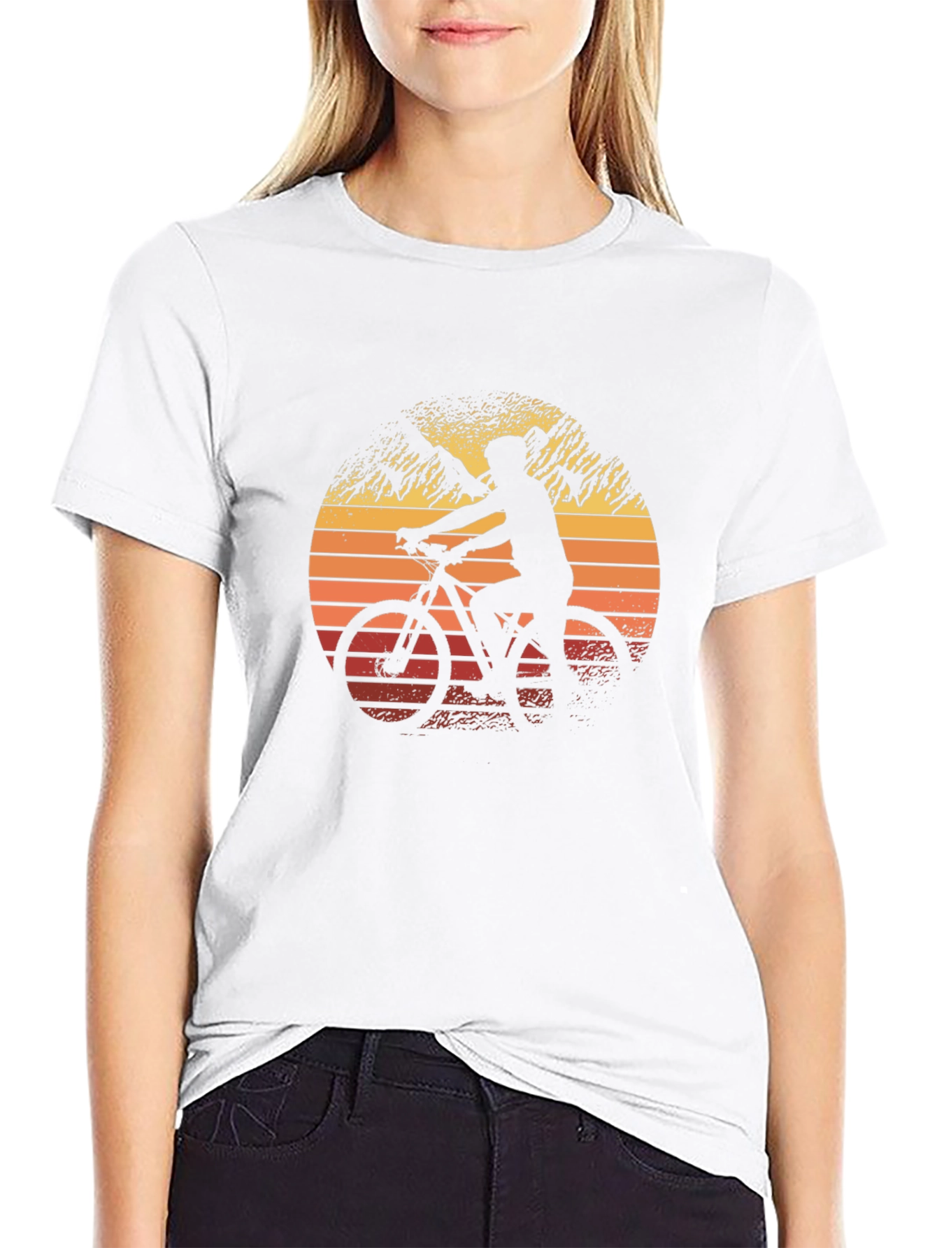 Mountain Biking Sunset Graphic Tee