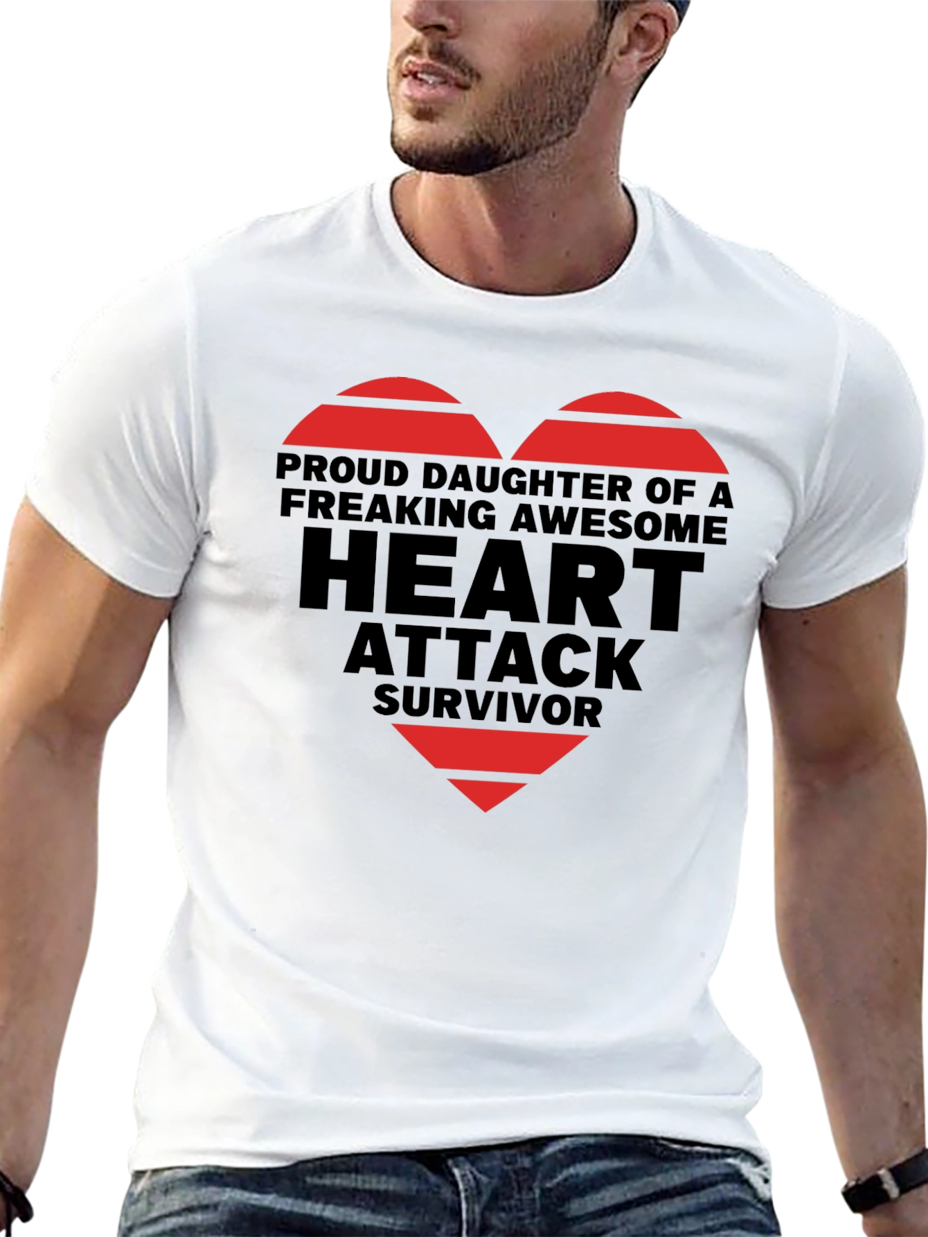 Proud Daughter Heart Attack Survivor Graphic Tee