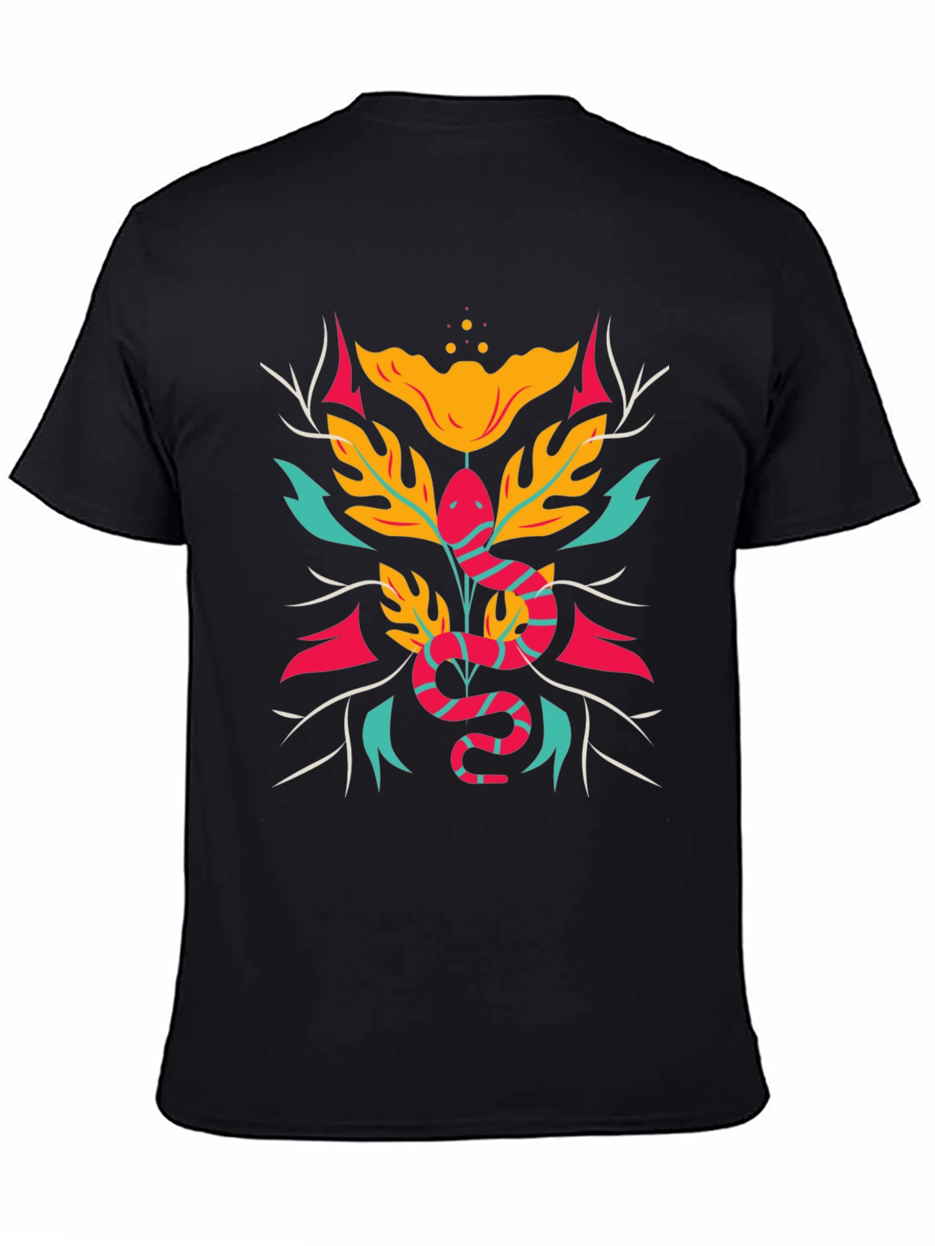 Snake & Floral Graphic Tee - Bold Style