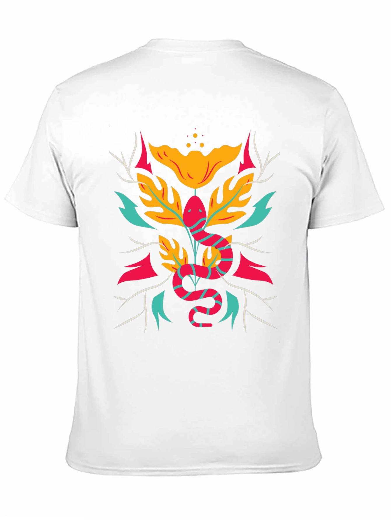 Snake & Floral Graphic Tee - Bold Style