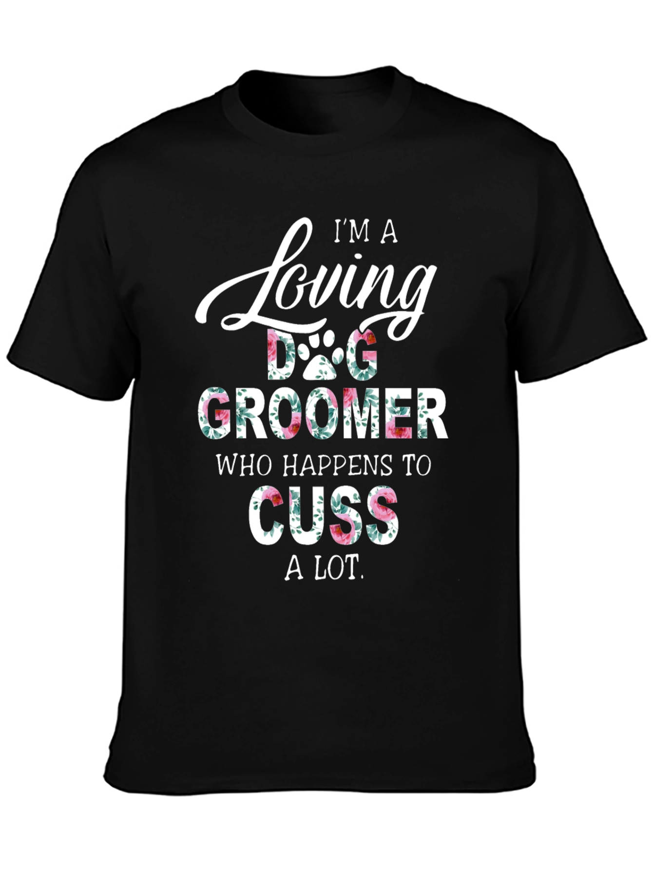 Loving Dog Groomer Floral Print T-Shirt