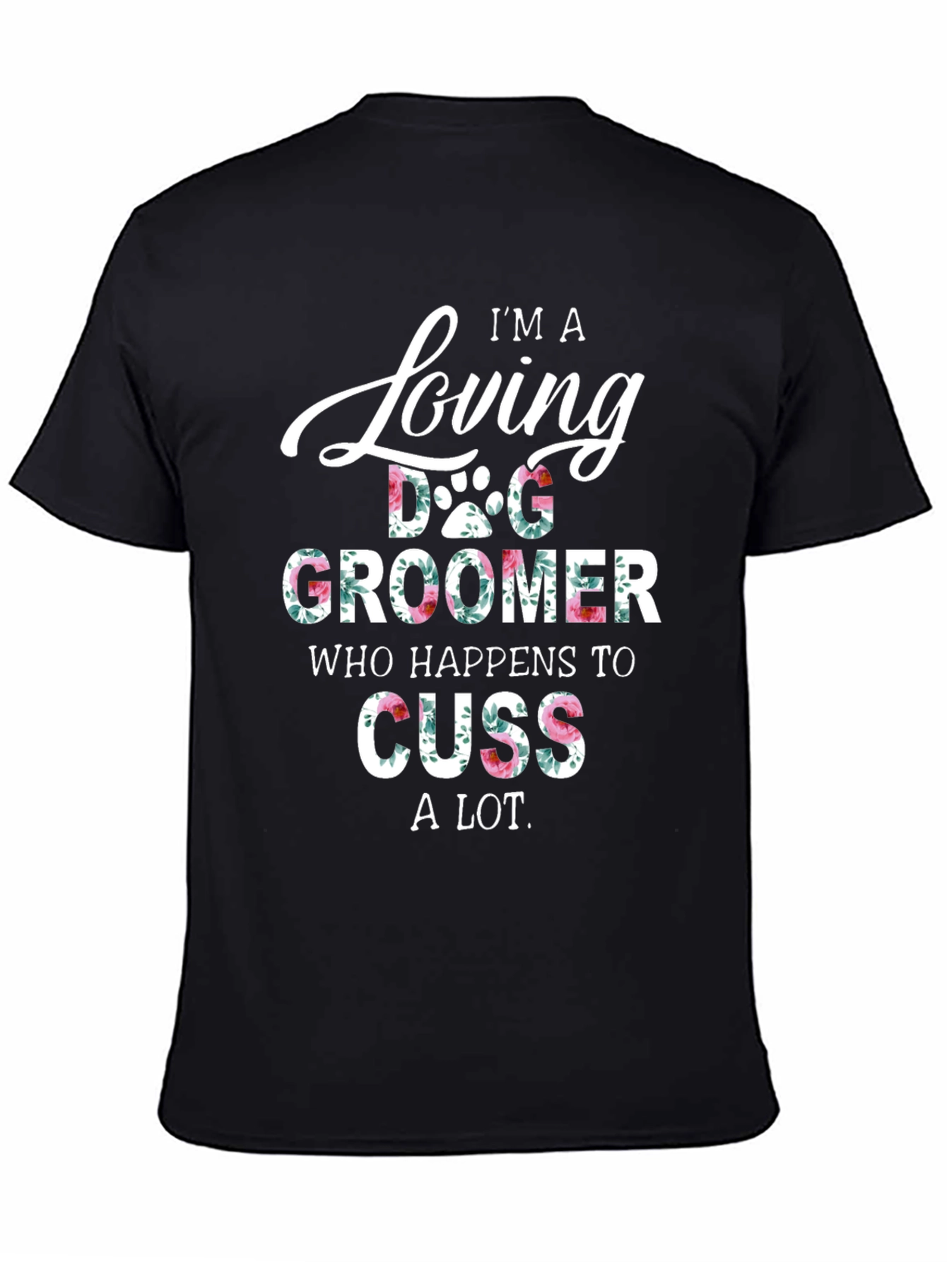 Loving Dog Groomer Floral Print T-Shirt
