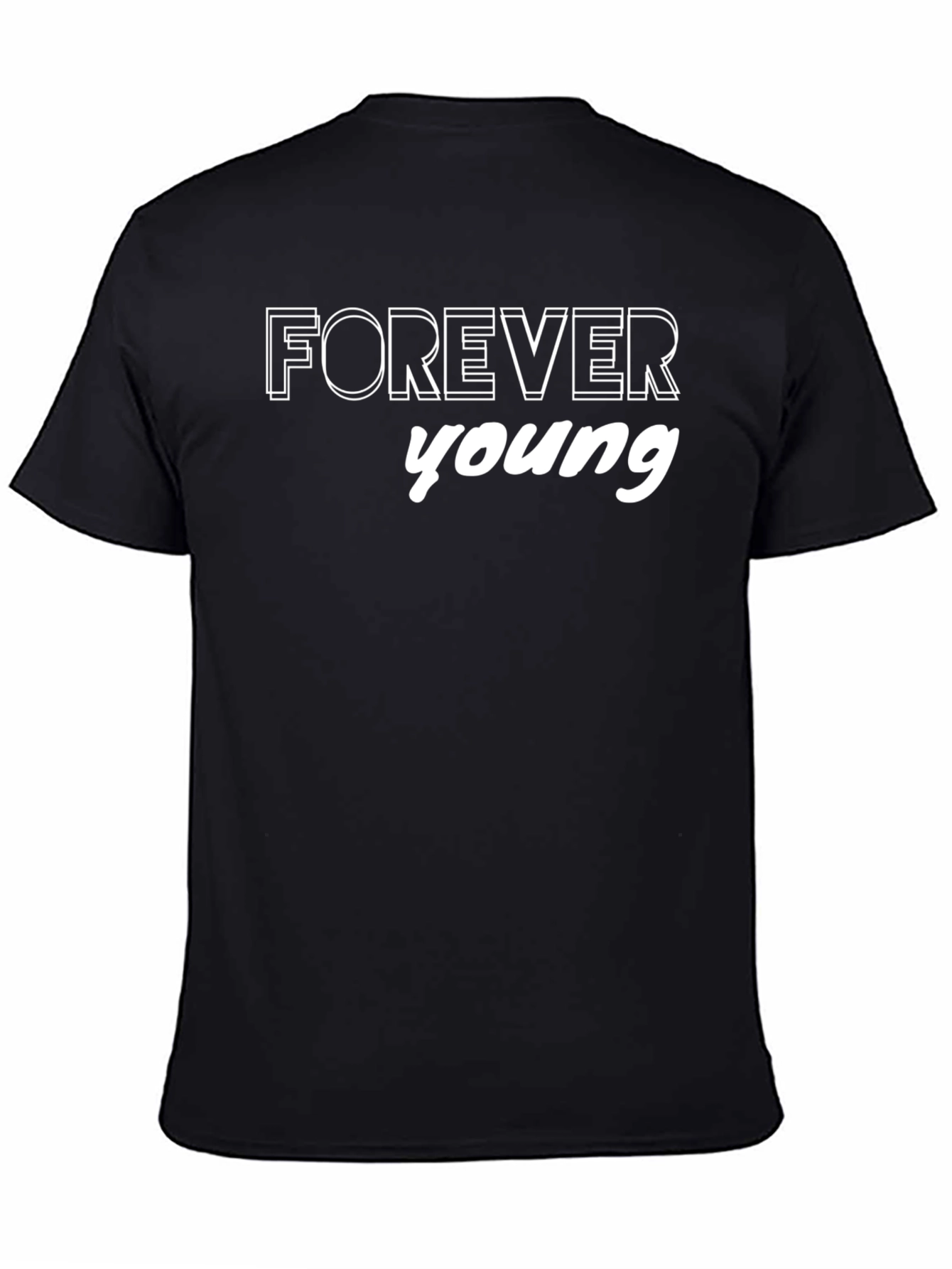 Forever Young Black Graphic Tee Shirt