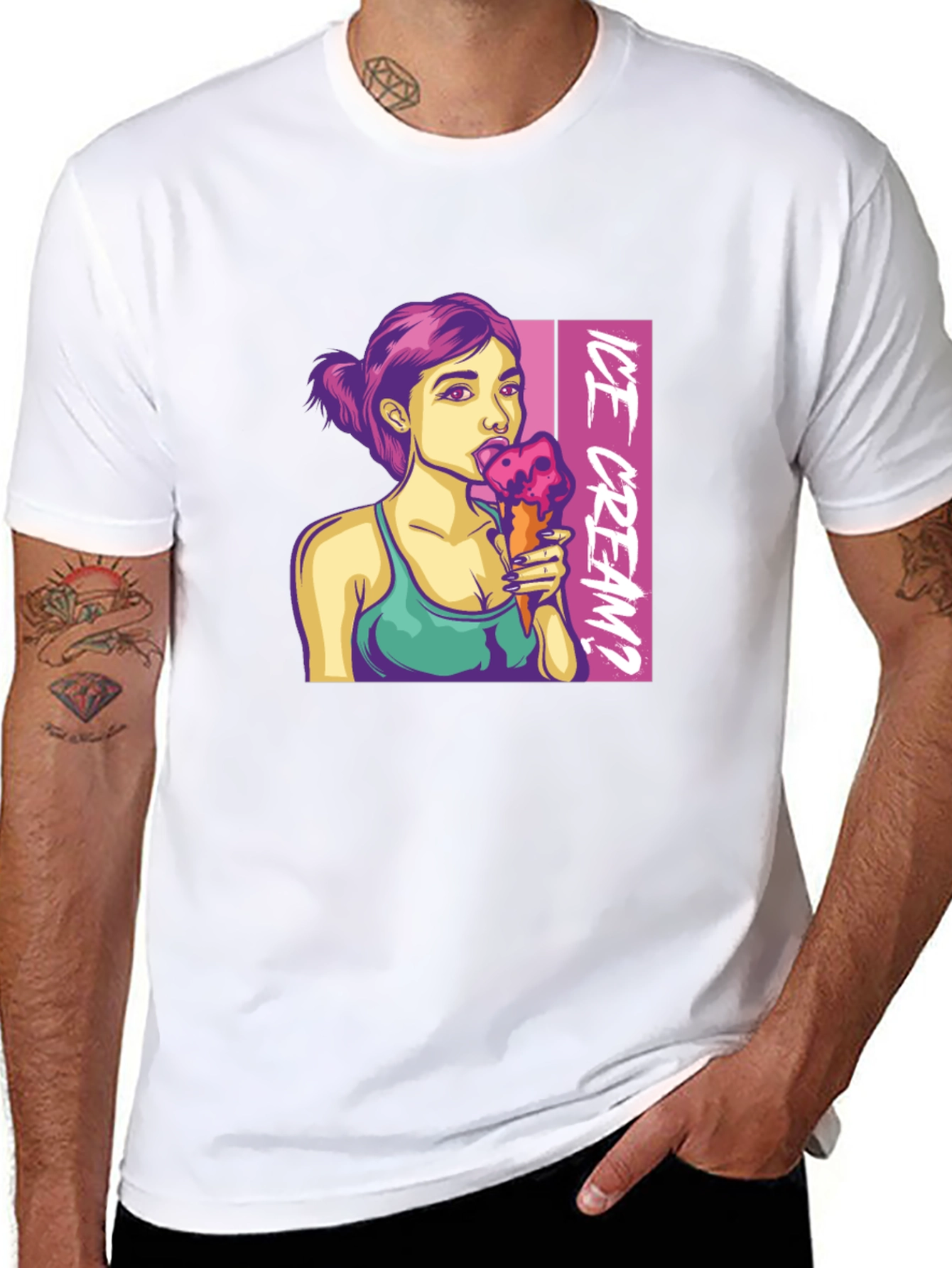 Ice Cream Girl Graphic T-Shirt - Stylish Unisex Tee