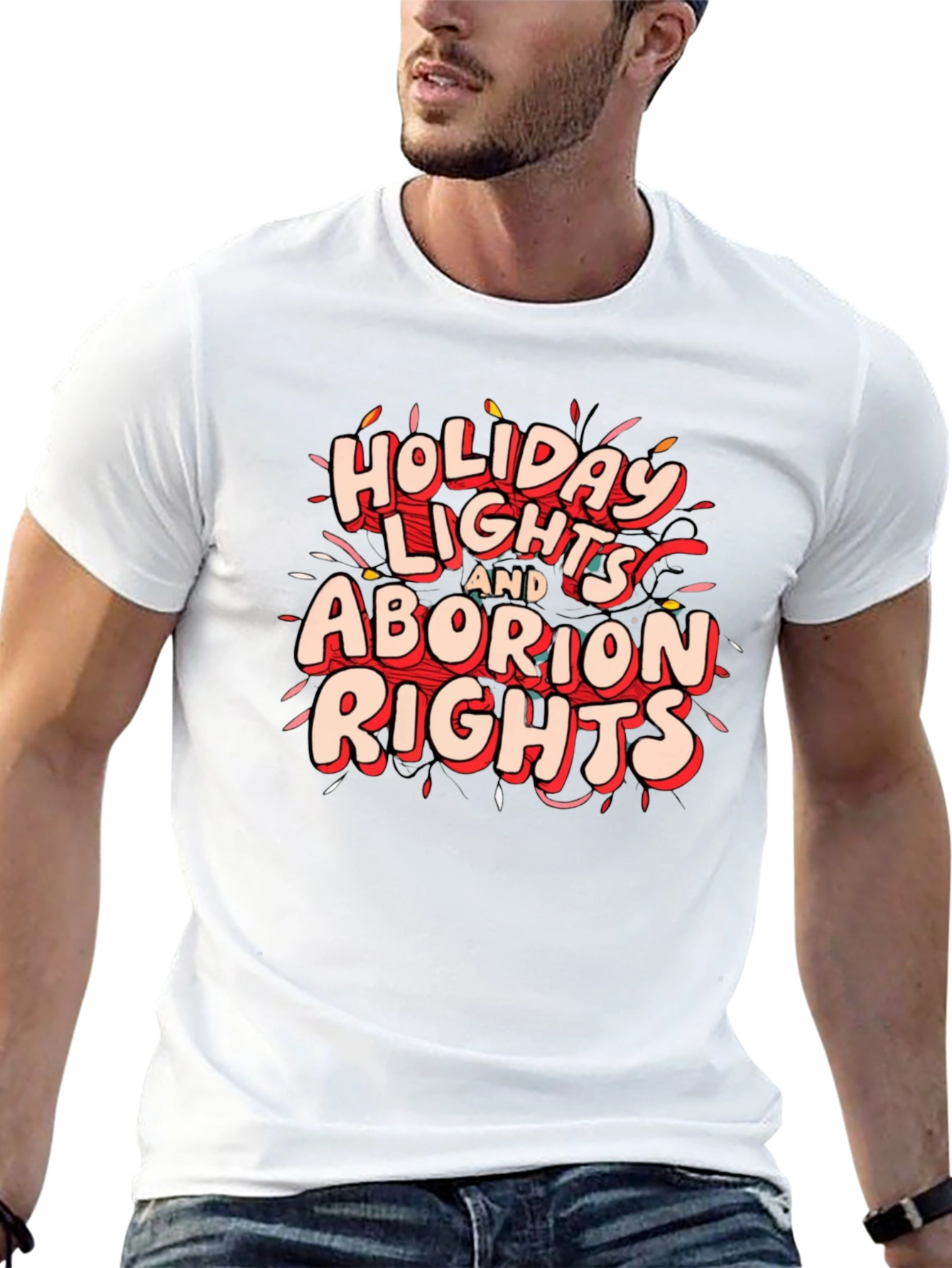 Holiday Lights and Abortion Rights Graphic Tee
