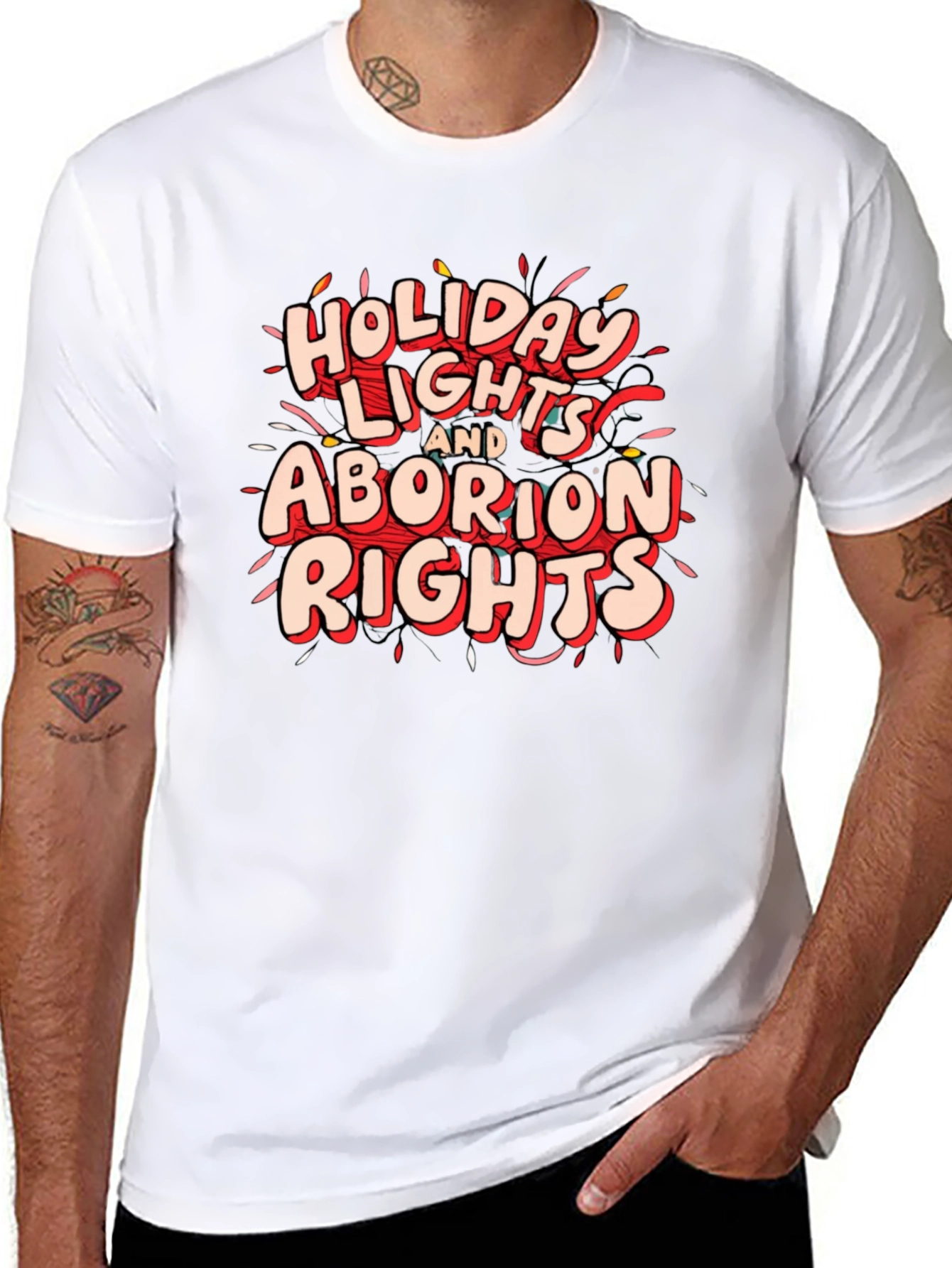 Holiday Lights and Abortion Rights Graphic Tee