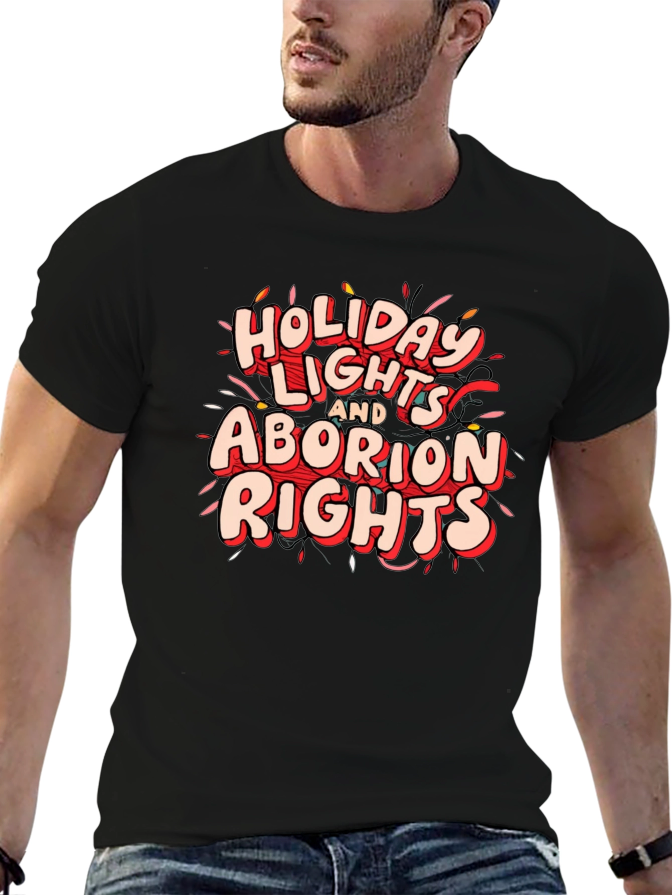 Holiday Lights and Abortion Rights Graphic Tee