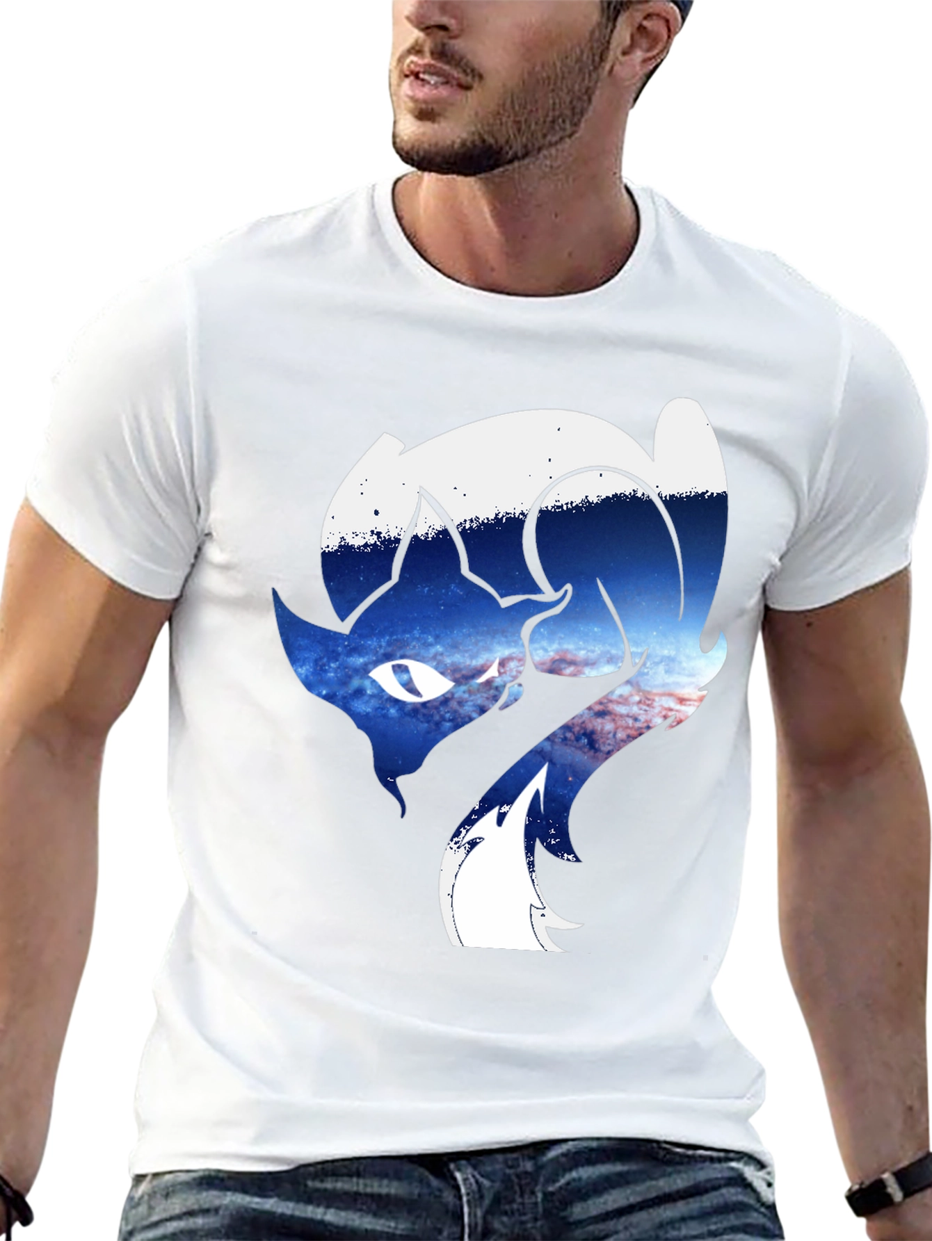 Cosmic Fox Graphic Tee - Unique Animal Design