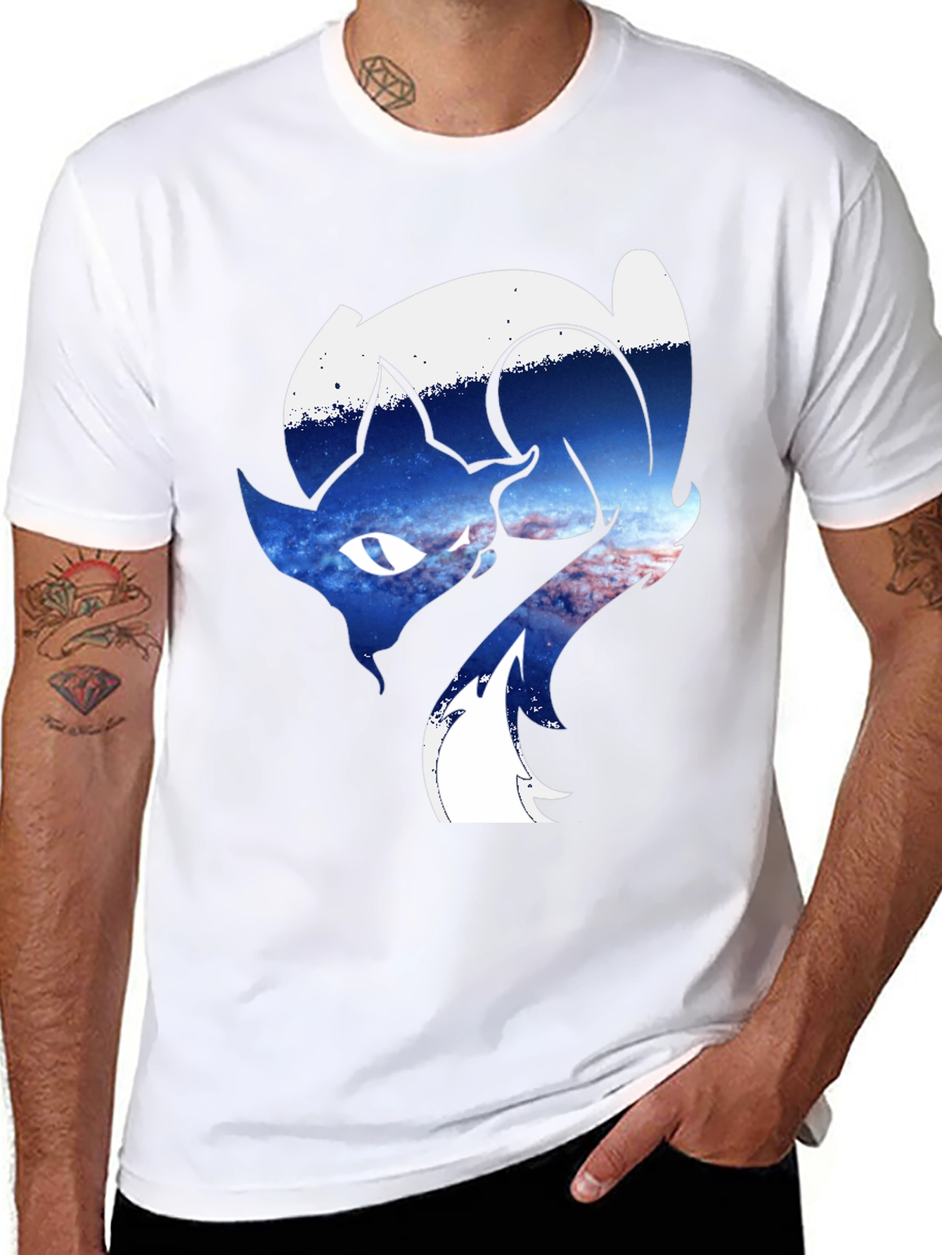Cosmic Fox Graphic Tee - Unique Animal Design