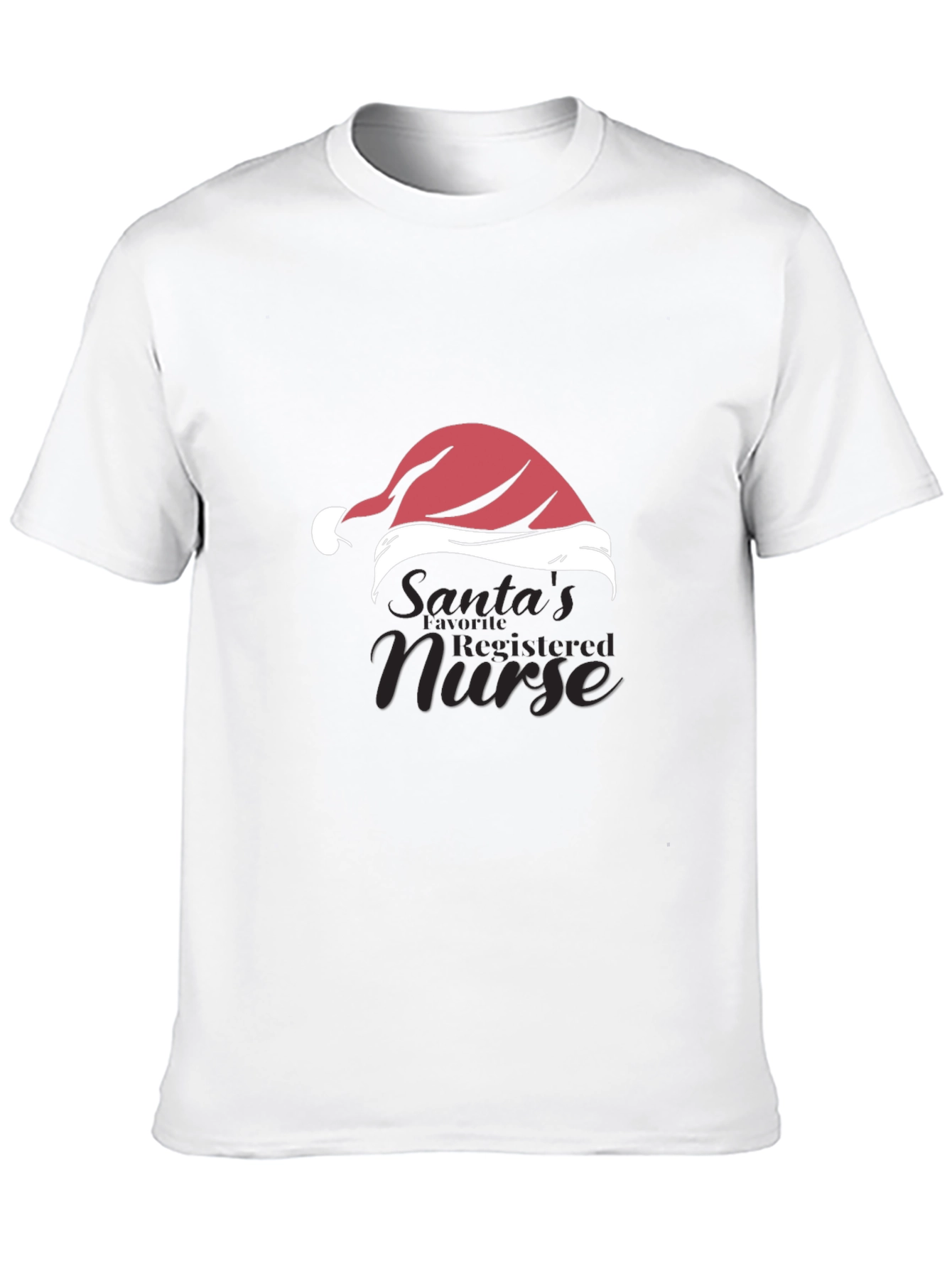Santas Favorite Nurse Black T-Shirt