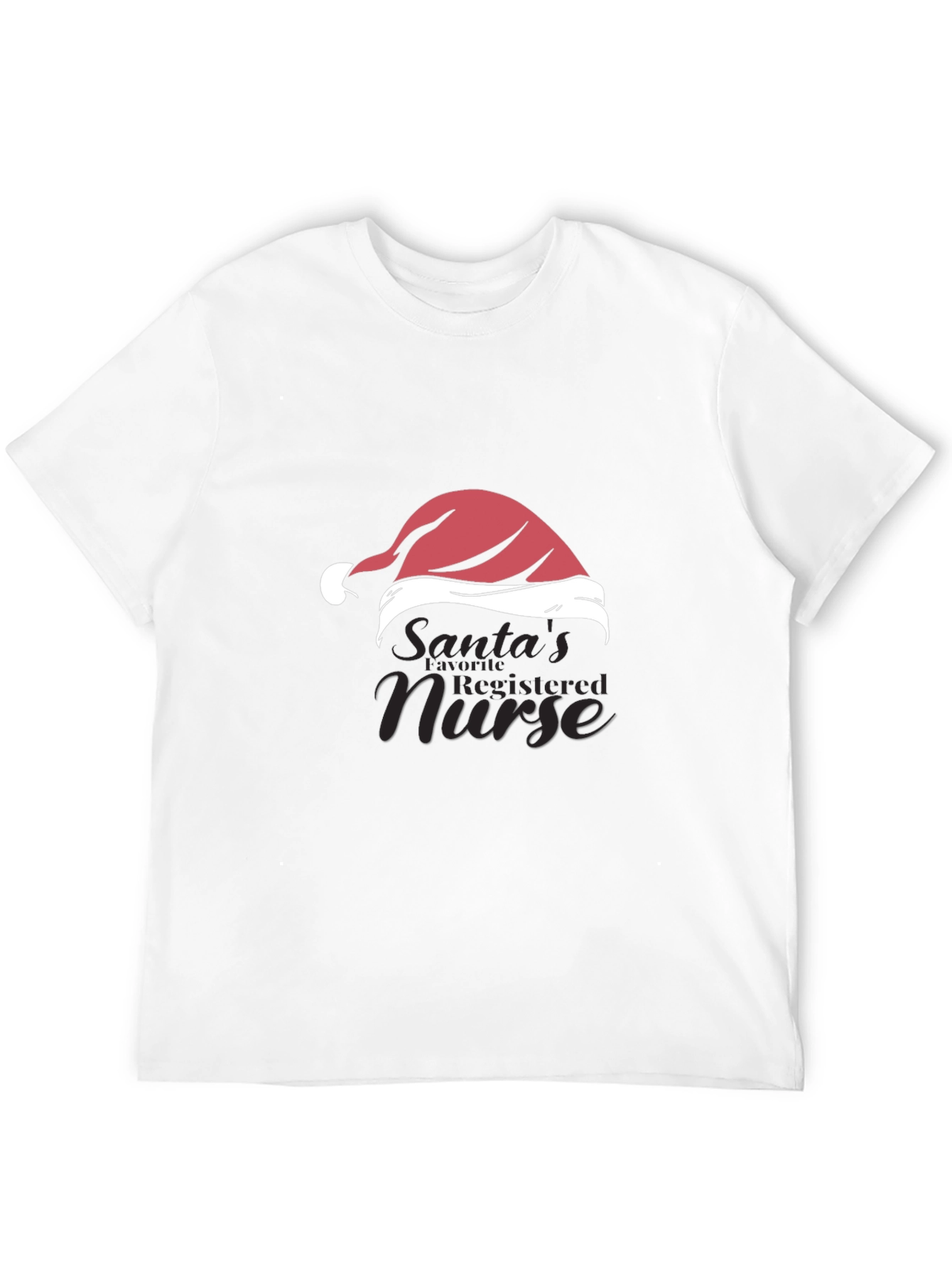 Santas Favorite Nurse Black T-Shirt