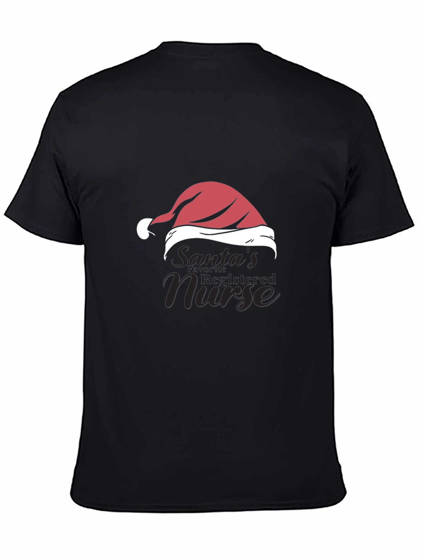 Santas Favorite Nurse Black T-Shirt